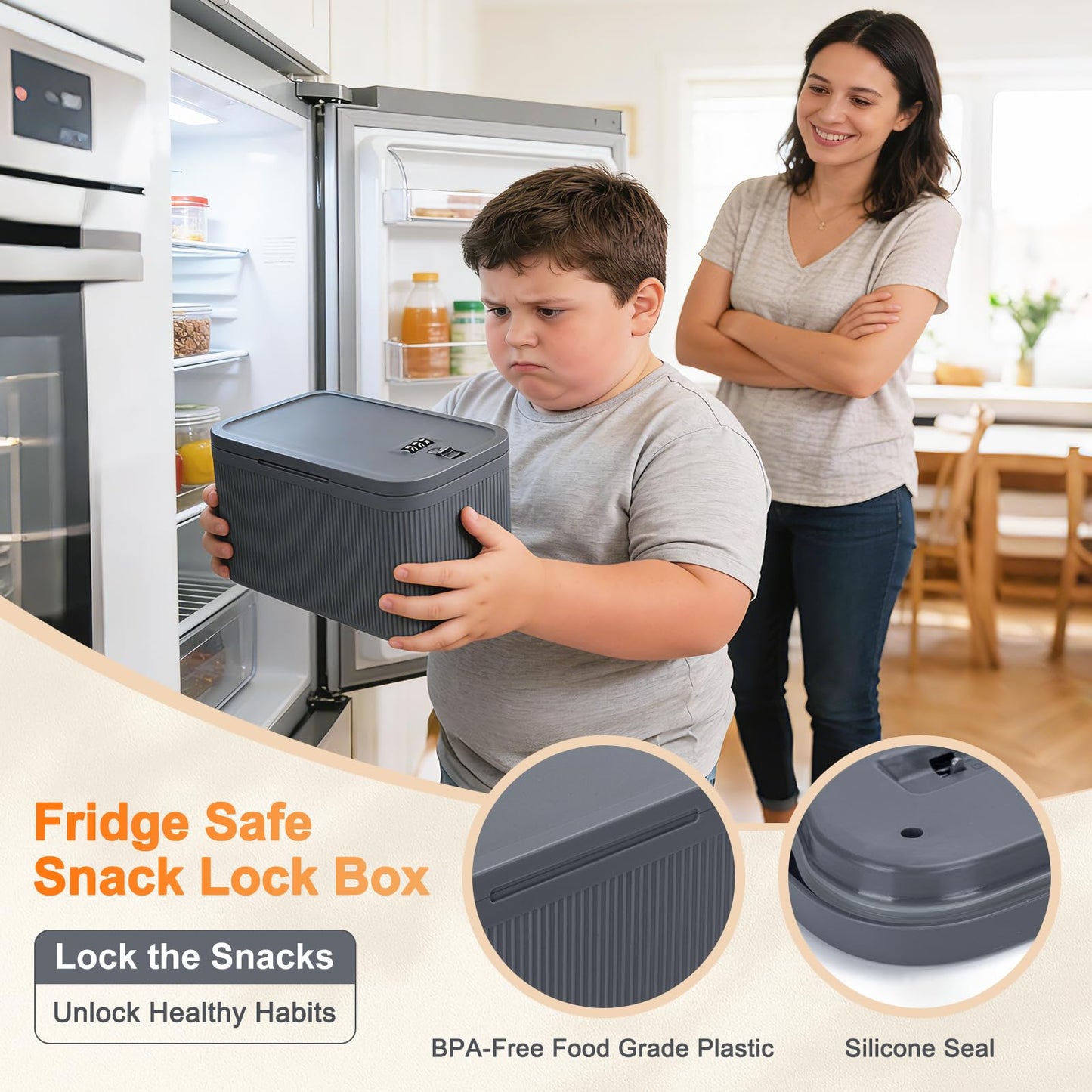 Upgraded Taller Lock Box for Medication, Phone Jail & Snacks – Large Lockable Storage Box with 3-Digit Combination Lock, Food-Safe BPA-Free Plastic– Medicine Lock Box for Home, Fridge, Travel