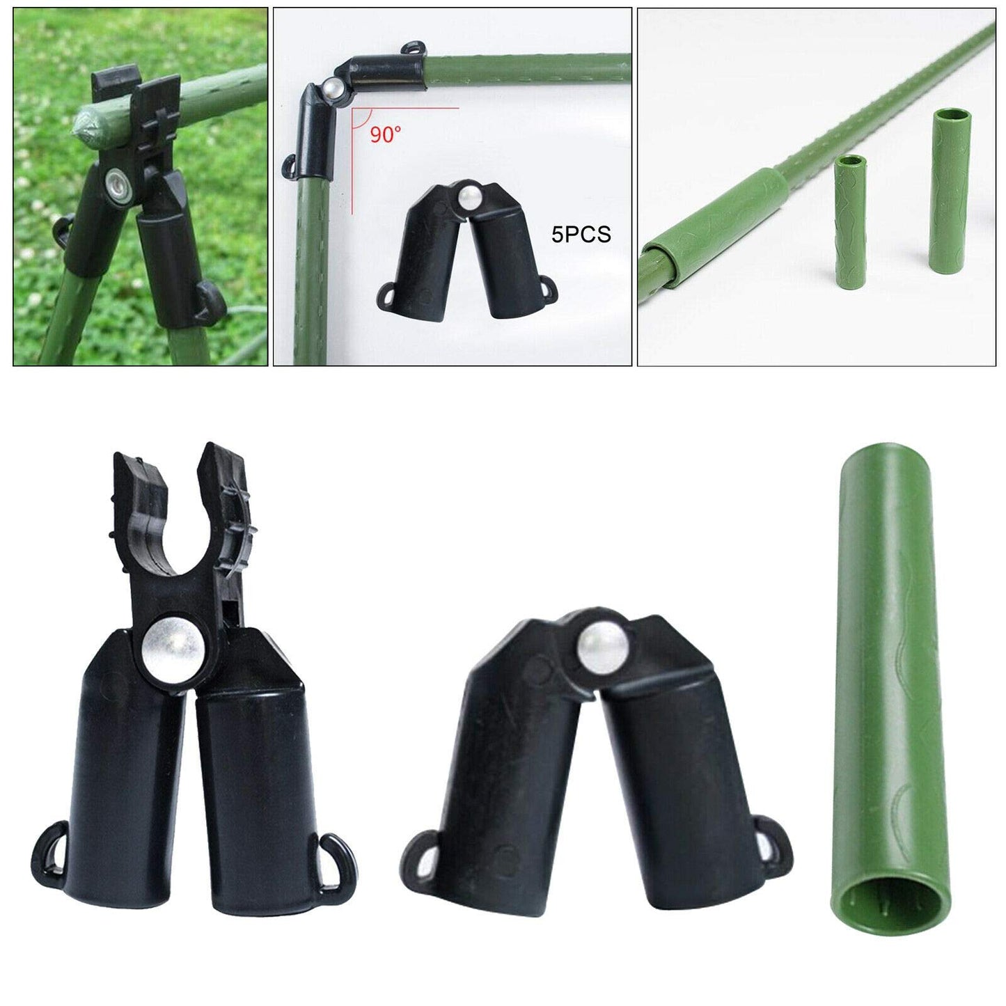 70 Pieces Adjustable Plant Trellis Connector Clip Plastic Plant Connector Stakes Garden Plastic Connector Connecting Joint Buckle Clip 11mm