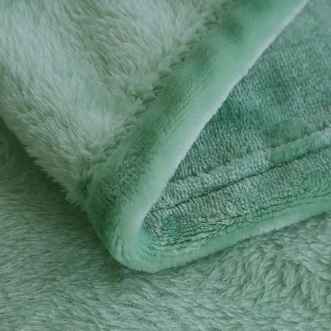 SOCHOW Flannel Fleece Blanket King Size, All Season Lightweight Super Soft Cozy Blanket for Bed or Couch, Celadon, 90" X 108"