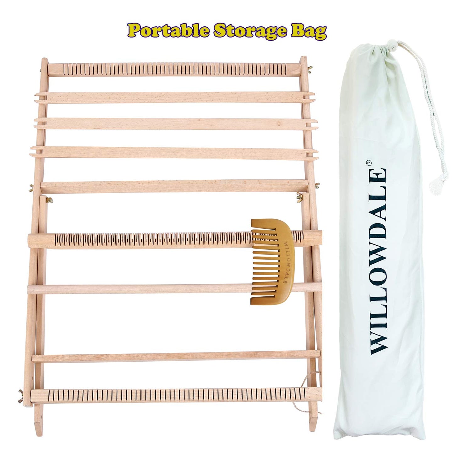 WILLOWDALE 25.2" H x 19.3" W Weaving Loom with Stand Wooden Multi-Craft Weaving Loom Arts & Crafts, Extra-Large Frame, Develops Creativity Weaving Frame Loom with Stand for Beginner