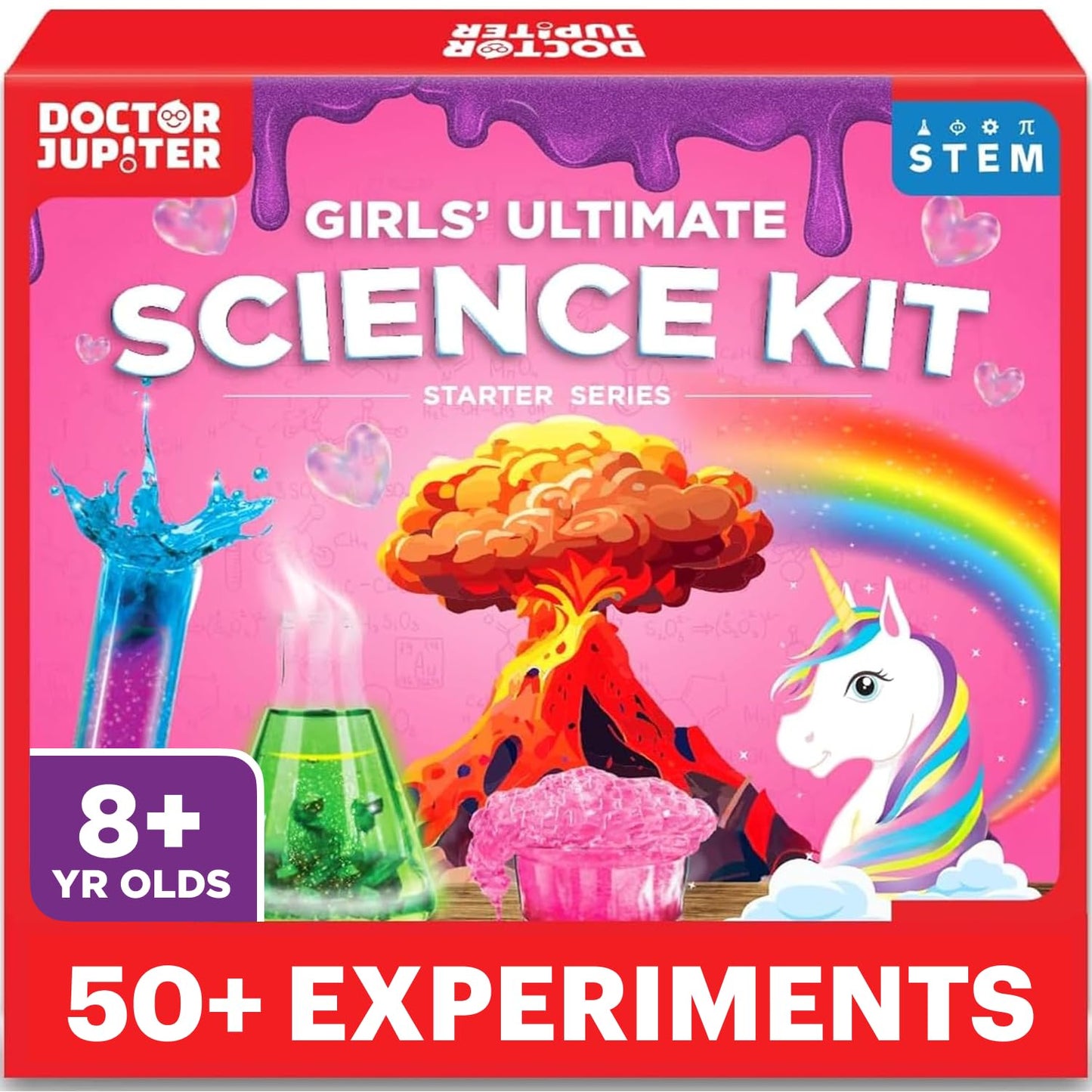 Doctor Jupiter Girls' Science Kit, Chemistry Set for Kids Ages 8-10-12-14 Ideas for 8,9,10+ Year Old Girls | STEM Toy Kit with 50+ Experiments | Learning & Educational Projects