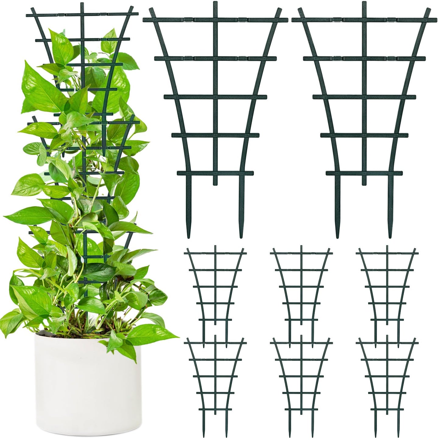 12 Pack Stackable Mini Climbing Plant Trellis for Indoor Potted Plants, Flower Pots Support, Peas, Hoya, Pothos