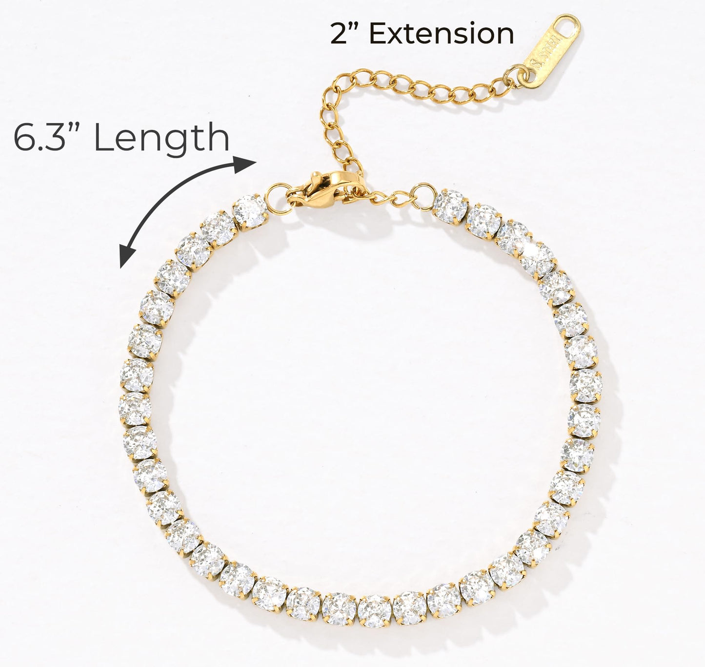 Billet-doux 18K Gold Plated Nail Love Bangle Bracelets Set For Women, Stackable Four-Leaf Clover Adjustable Tennis Bracelet Non-Tarnish Trendy Jewelry Gifts Perfect for Her