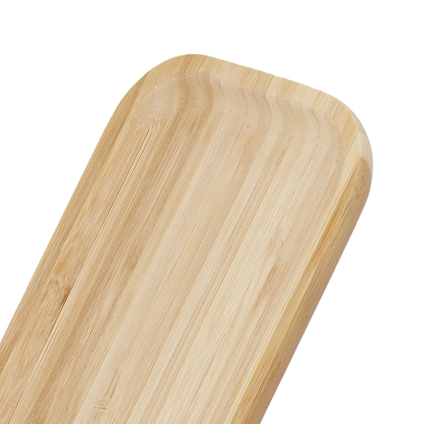 MUKCHAP 4 PCS 5 x 12 Inch Rectangle Bamboo Service Tray, Rounden Edges Rectangle Wooden Plant Saucer Tray for Succulent Plant Pots