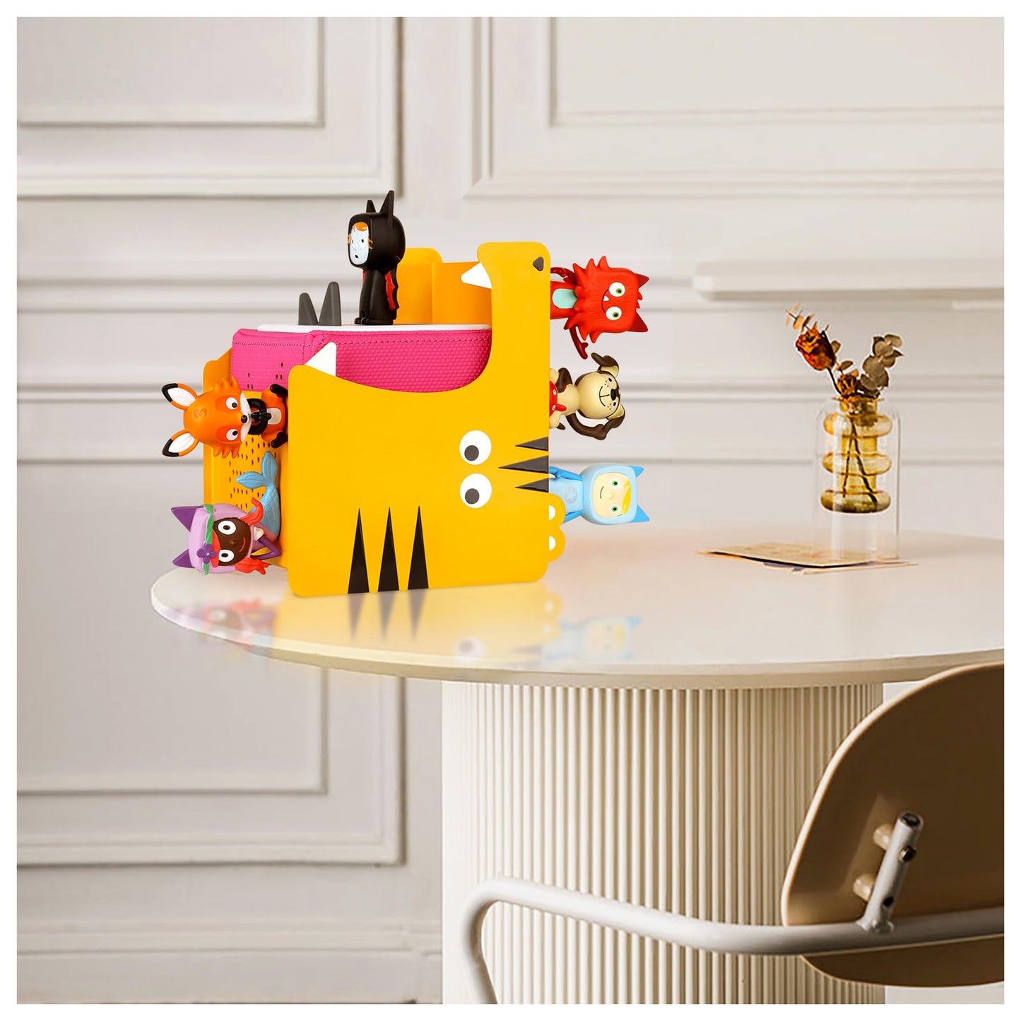 Tiger Shelf for Tonies Box Organizer Storage Shelf, Magnetic Floating Shelves for Toniebox 1/2 Player & Tonies Figures, Display Collection 30~40 Figures, Characters, Designed for Kids' Gifts