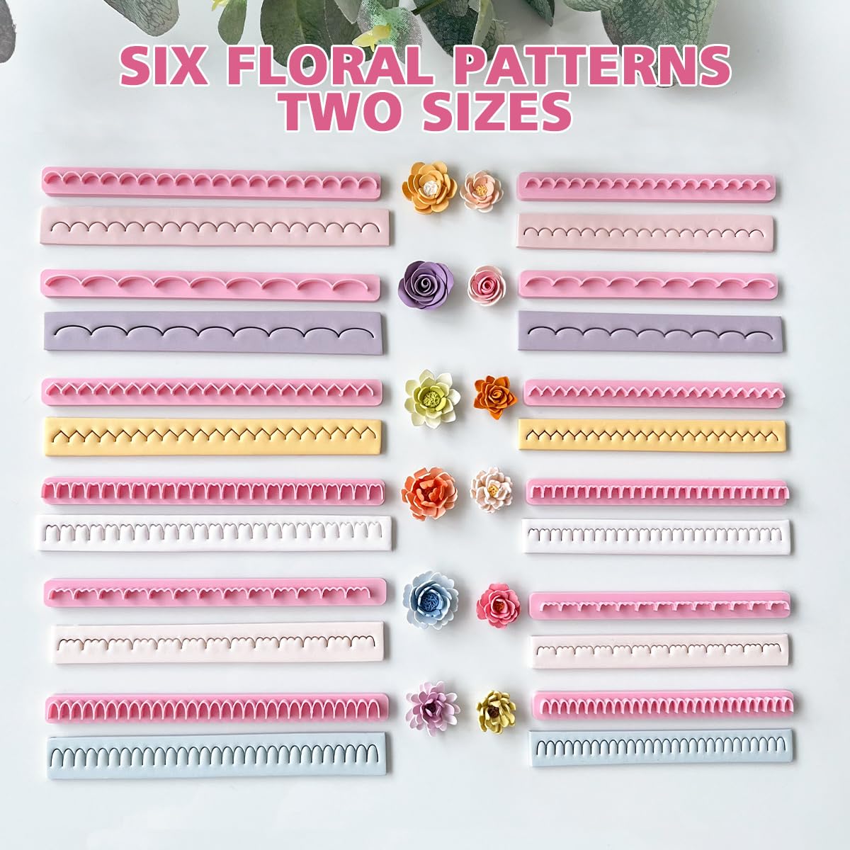 Keoker Polymer Clay Flower Petal Line Cutter, Shape Polymer Clay Cutters to Make 3D Flowers, Polymer Clay Petal Tool