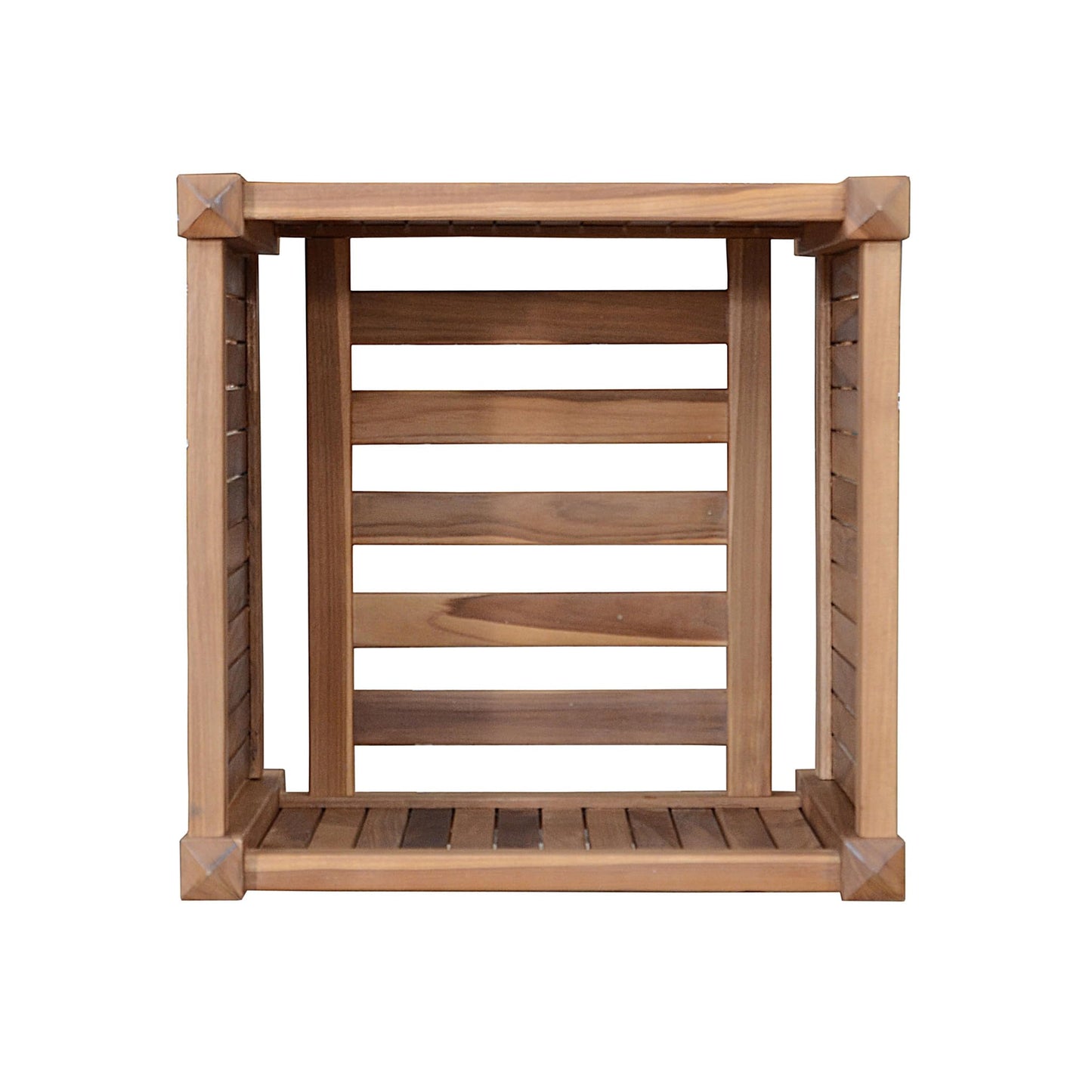 HomeRoots 18" Natural Solid Wood Indoor Outdoor Square Planter Box