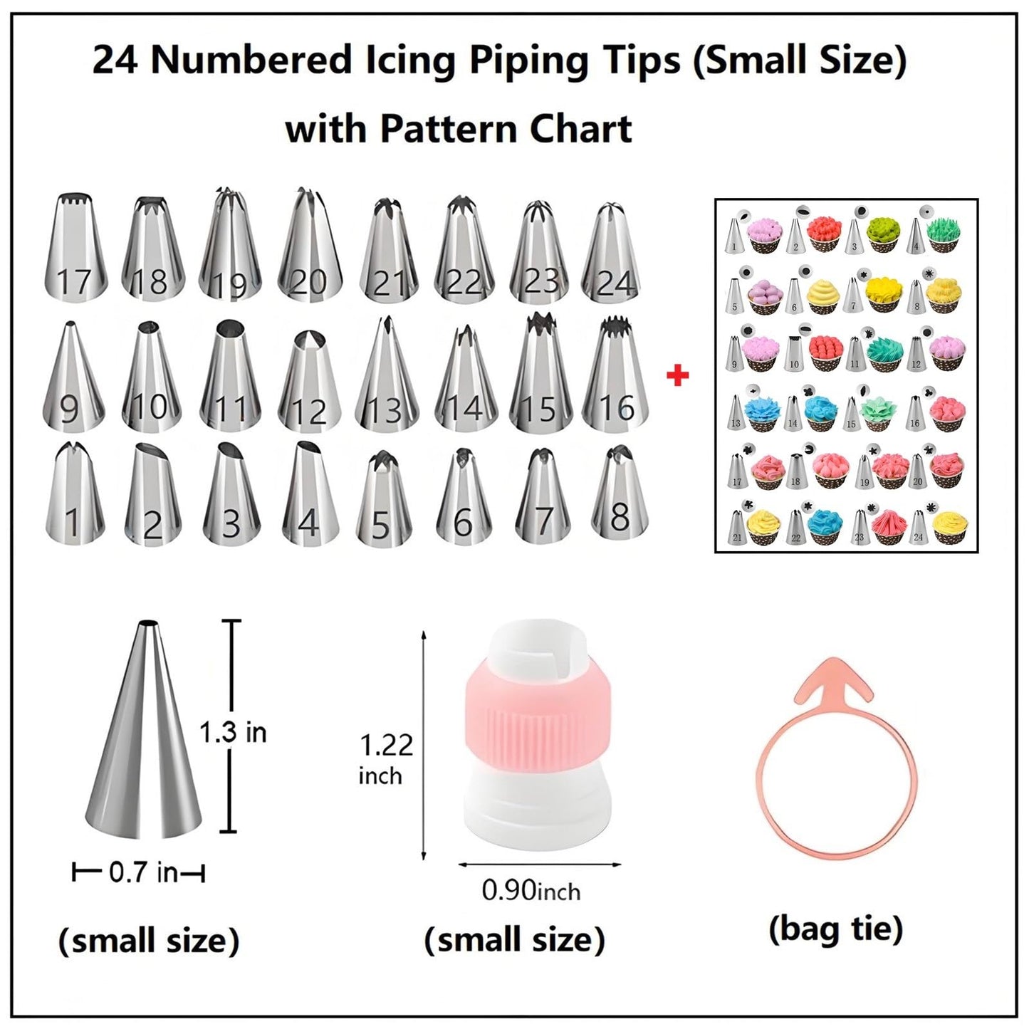 ANSLYQA Cake Decorating Kit, 298 Pcs with Cake Turntable, Leveler, 24 Numbered Icing Tips, 2 Spatulas, 3 Scrapers, 8 Carved Pens, 100 Pastry Bags, 100 Cupcake Liners & More Baking Tools, (Pink)