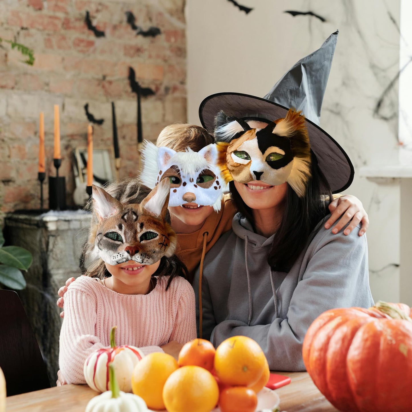 B BBPM Therian Mask Kit Cat Fox Masks with Fur & Eye Mesh and Felt Sheet 4PCS Furry Animal Mask to Paint Arts Crafts Gear Diy for Halloween, Cosplay,Masquerade Therian Accessory