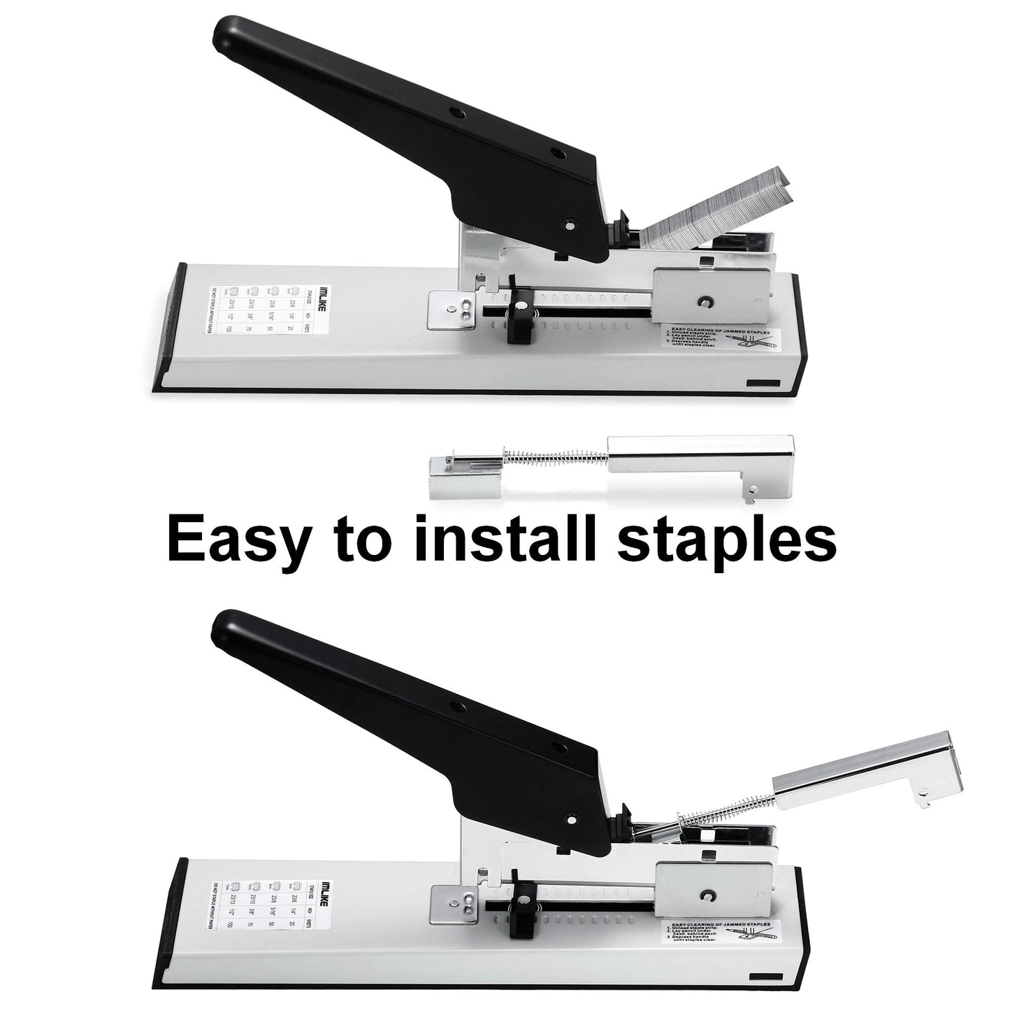 IMLIKE Heavy Duty Stapler with 2000 Staples: 100 Sheets High Capacity Manual Office Stapler, Metal,Jam Free,for Paper Binding, Include 23/8 & 23/13 Staples Each 1000PCS