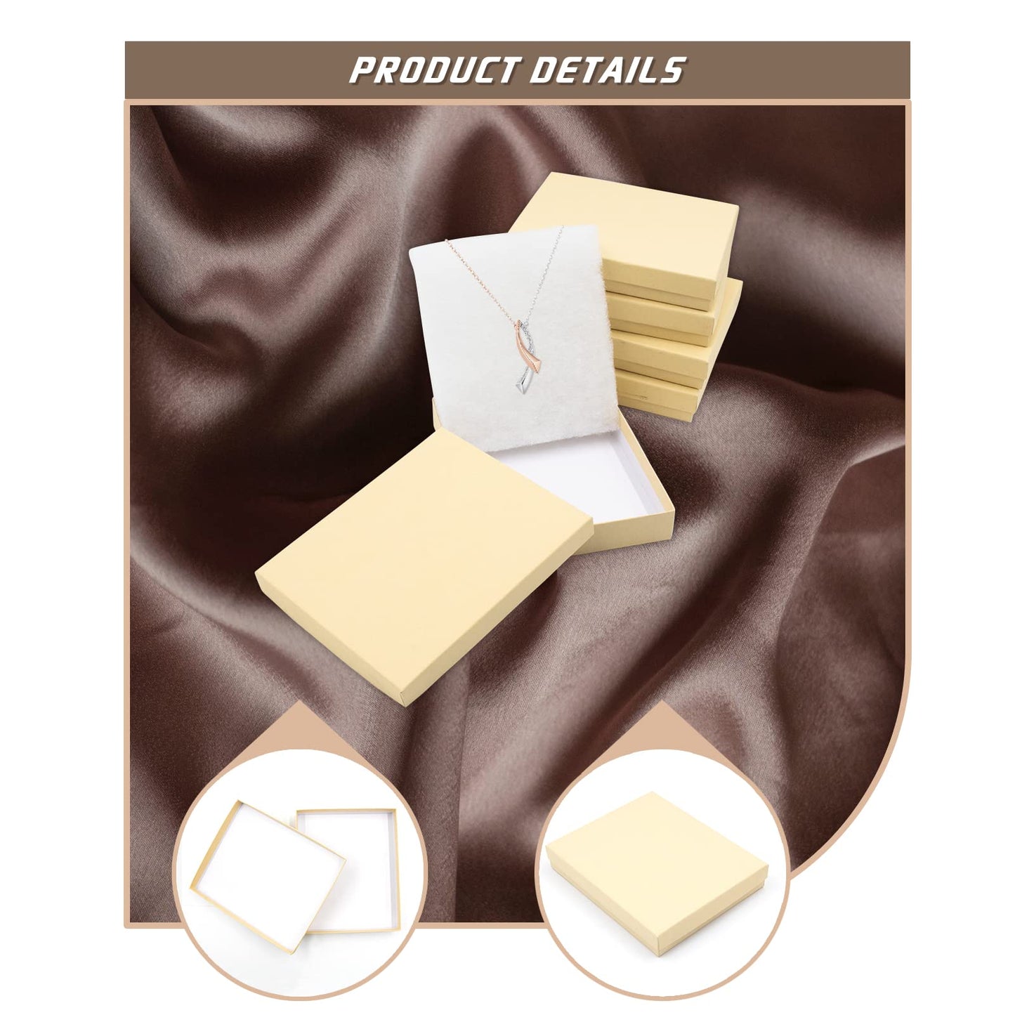 opaprain Cardboard Jewelry Brown Gift Boxes 10 Pack6x5×1 inches, its Apply to displaying Necklaces, Rings, Bracelets, Earrings