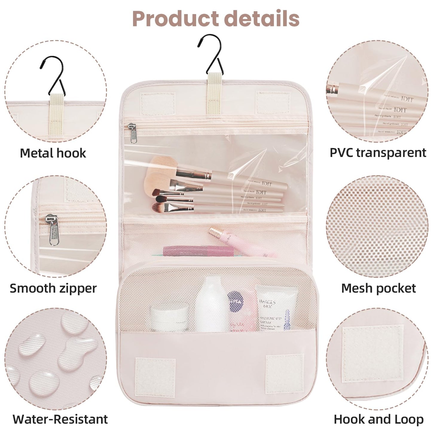BAGAIL 10 Set Packing Cubes Various Sizes Packing Organizer for Travel Accessories Luggage Carry On Suitcase-Cream