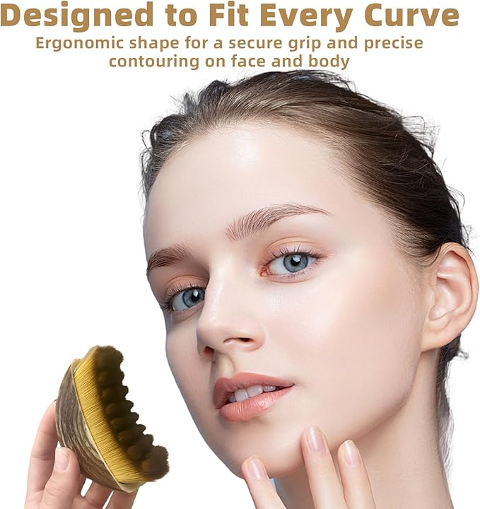 Lymphatic Contour Face Brush,Contour Face Brush for Lymphatic Drainage,Dry Lymphatic Drainage Massager,Ergonomically Designed to Fit The Skin Precisely