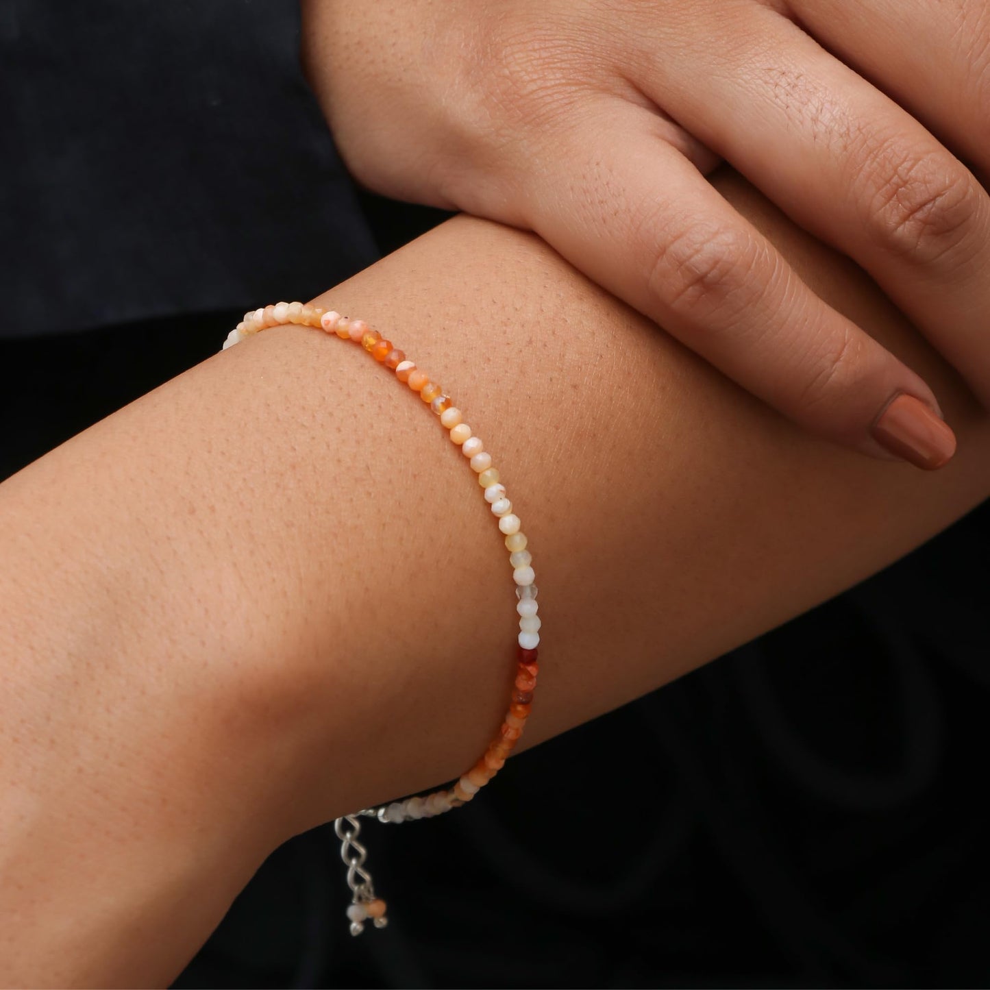 Gempires Blue Sapphire Bracelet for Women | Dainty Handmade Gemstone Beads 2.5 mm | Minimalist Stacking Bracelet | Lightweight Everyday Jewelry | September Birthstone Gift
