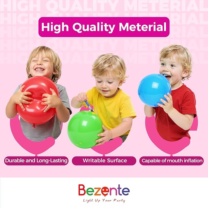 Bezente Pearl White Balloons Latex Party Balloons - 100 Pack 12 inch Round Helium Pearlescent White Ivory Balloons for Valentines Day Anniversary Wedding Bridal Shower Birthday Party Decorations