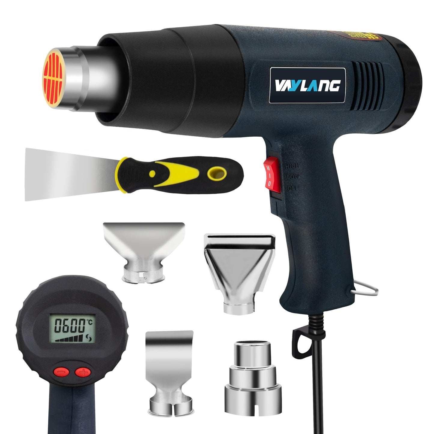 Heat Gun 1800W 122℉-1202℉（50℃- 650℃）Fast Heating Heavy Duty Hot Air Gun Kit Variable Temperature Control