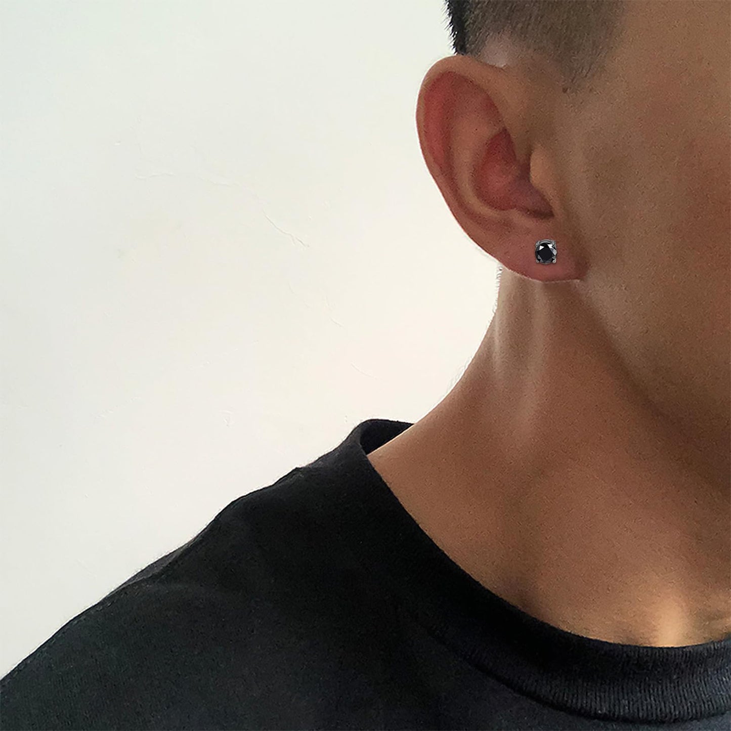 NEWITIN 6 Pairs Stainless Steel Magnetic Stud Earrings for Men Clip on Earring Magnetic Earring Unisex Non Piercing CZ Magnet Studs Diamond Earrings for Women Men