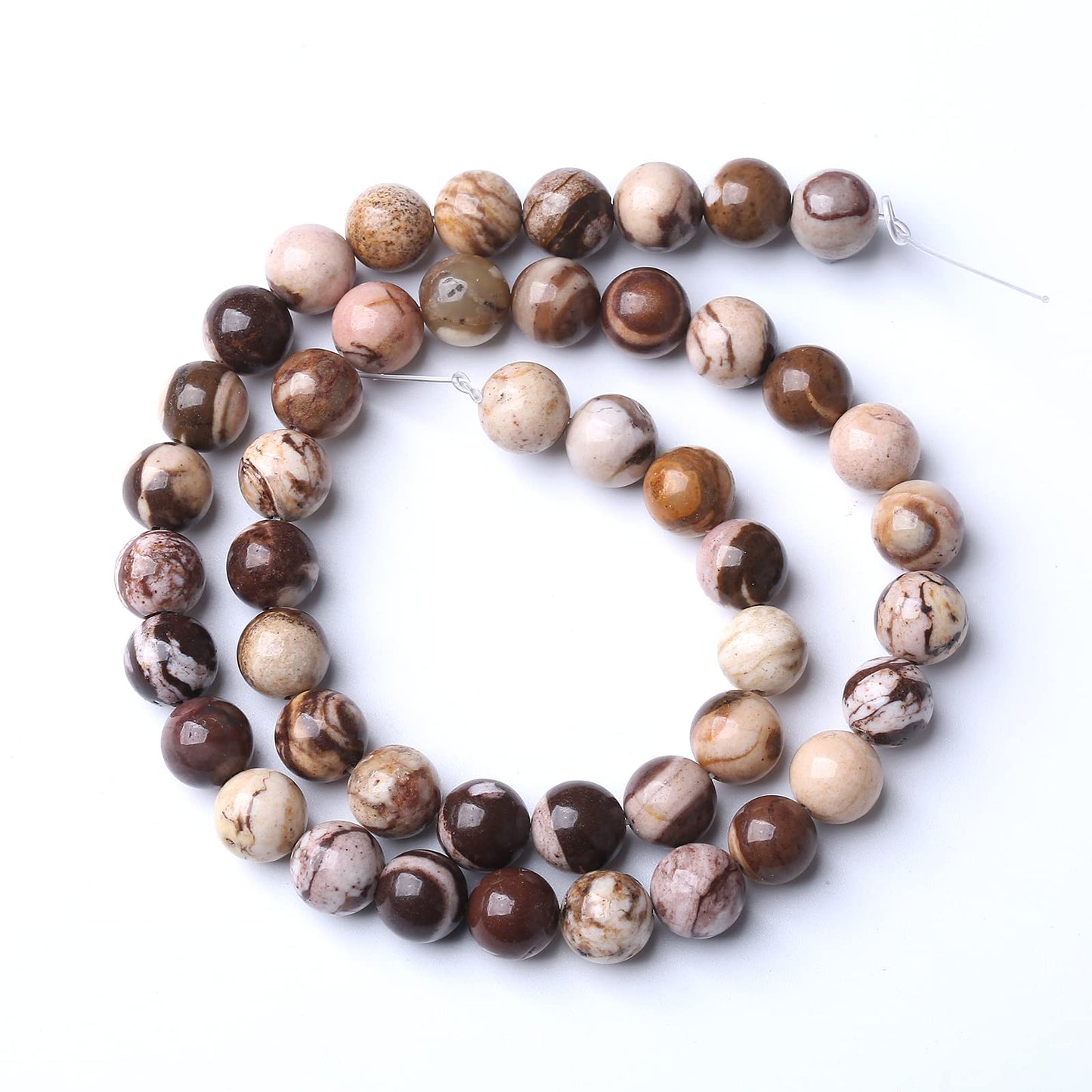 4mm 90pcs Natural Stone Beads Australia Zebra Gemstone Round Loose Beads for Jewelry Making DIY Bracelet Crystal Energy Healing Power Stone (4mm, Australian Zebra Jasper)