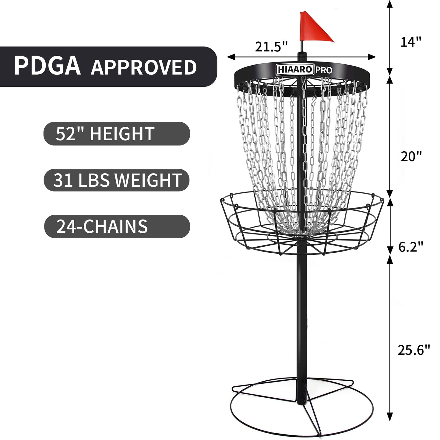HIAARO PRO Disc Golf Basket and Disc Golf LED Light Bundle Item