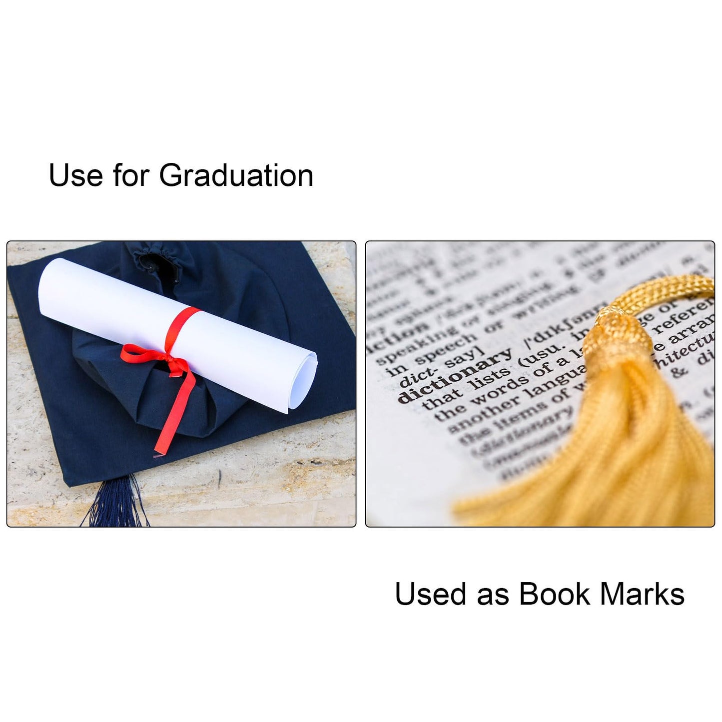 HARFINGTON Bookmark Tassels - 20Pcs 3.66" Silky Soft Mini Tassel with Loops for Keychain Graduation Handmade DIY Craft Accessory, Cream