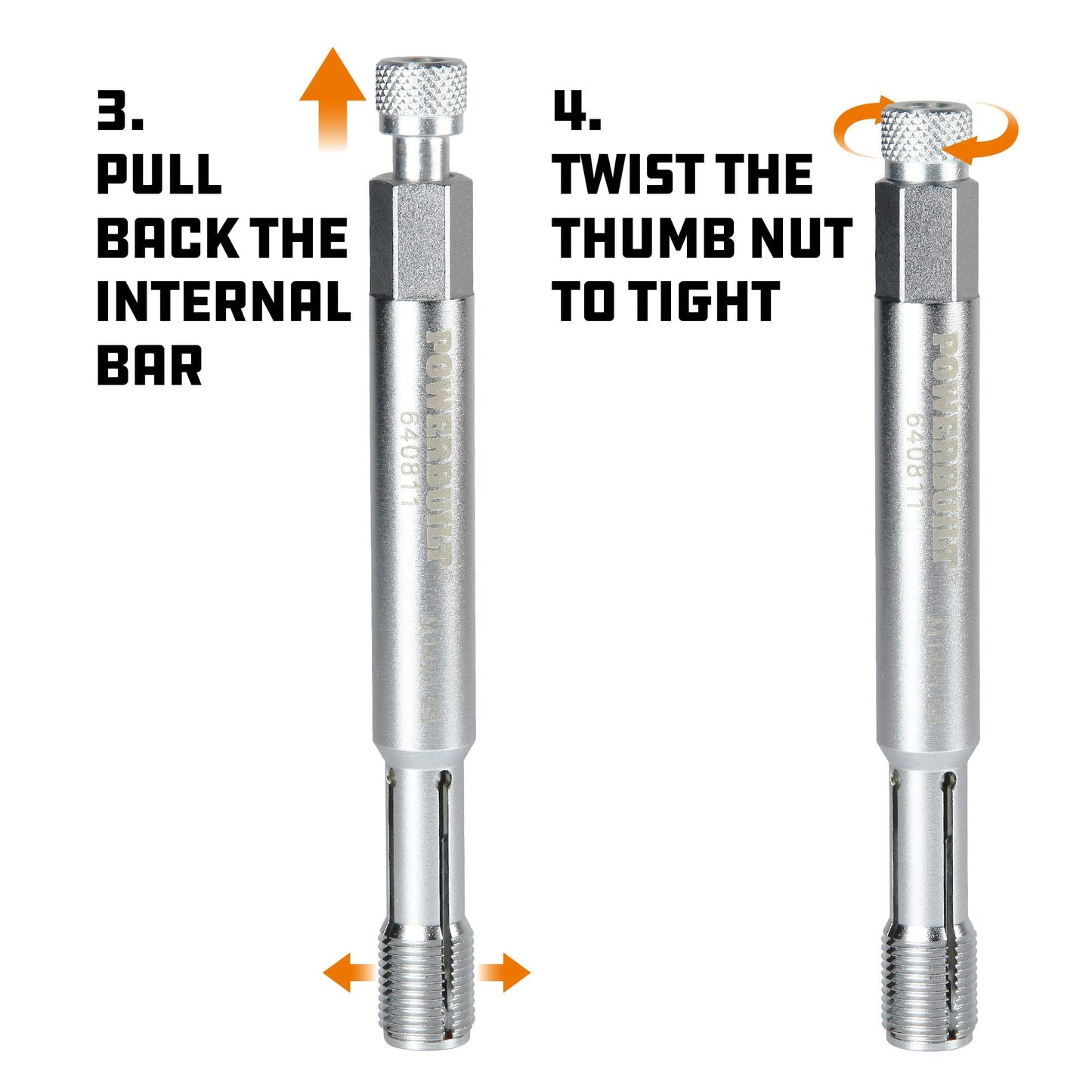Powerbuilt 14mm Back Tap Spark Plug Thread Repair Tool, Straightening Tool, Motorcycle Spark Plugs, Repairs Damaged Threads, Collapsible Design - 640811