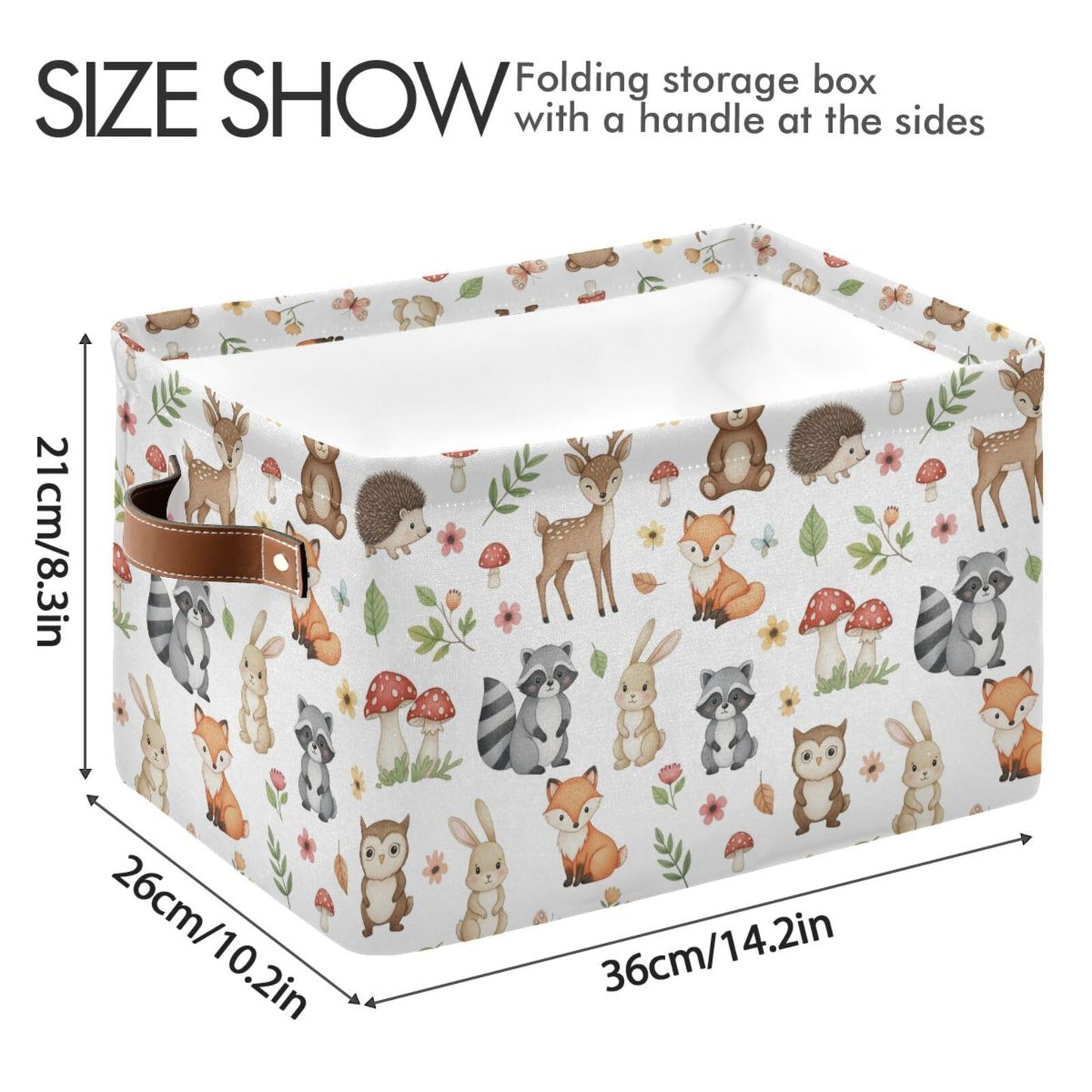 Emelivor Cute Animals Storage Basket Bins Foldable Laundry Hamper Storage Bins Box Organizer for Bedroom Office Clothes Pet Living Room,1 pcs