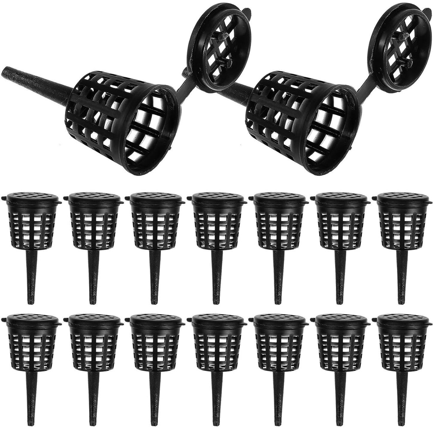 100pcs Bonsai Fertilizer Baskets, 2cm/0.8in Diameter Fertilizer Box with Cover Plastic Garden Nursery Pots Portable Planting Nutrition Cups for Succulent