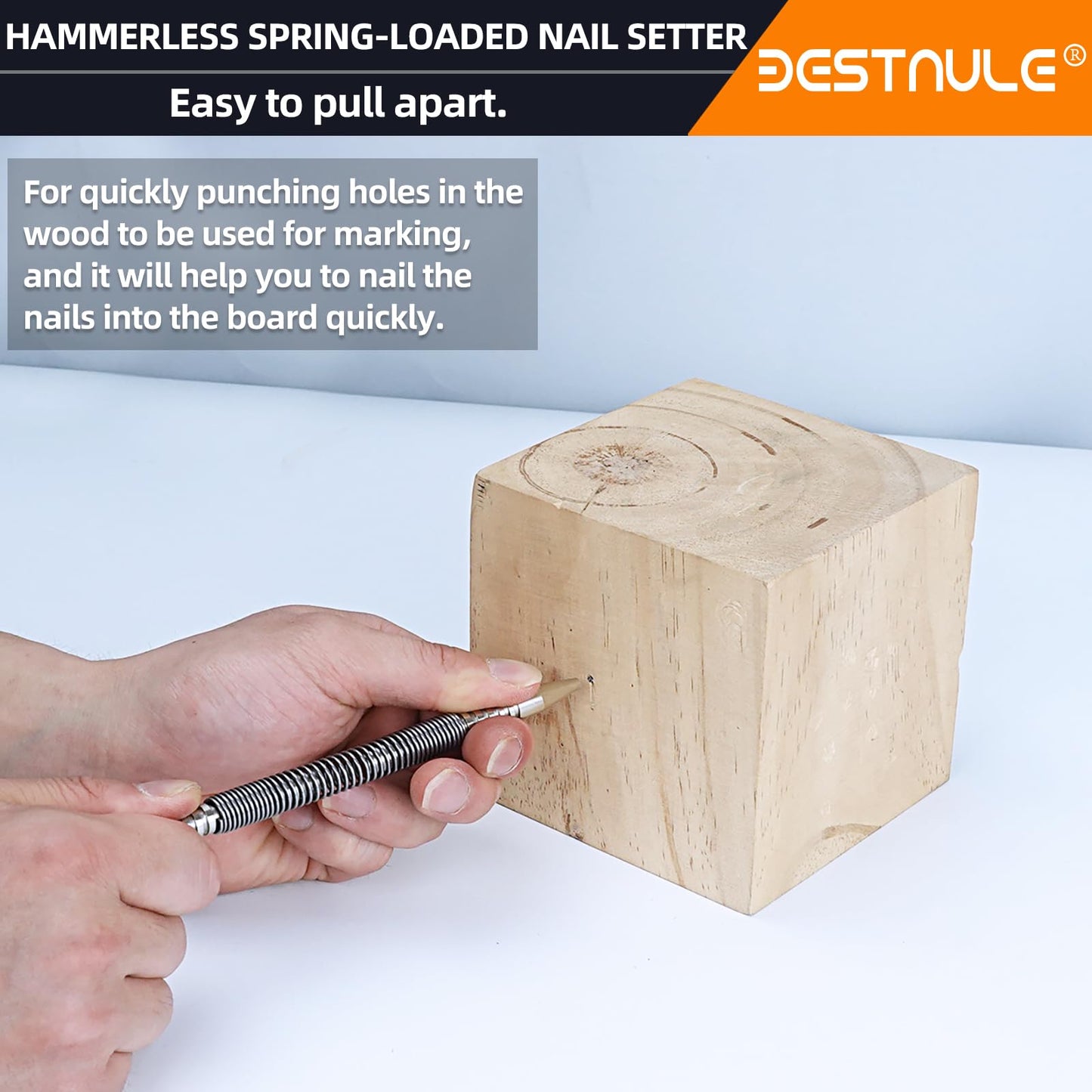 BESTNULE 4-Piece Nail Setter Dual Head Nail Set & Dual Head Center Punch & Hammerless Cold Chisel & Hinge Pin Remover Punch Set, Nail Setter Features 1/8-in, 3/32-in, 3/16-in, 1/16-in, 5/16-in, 1/8-in