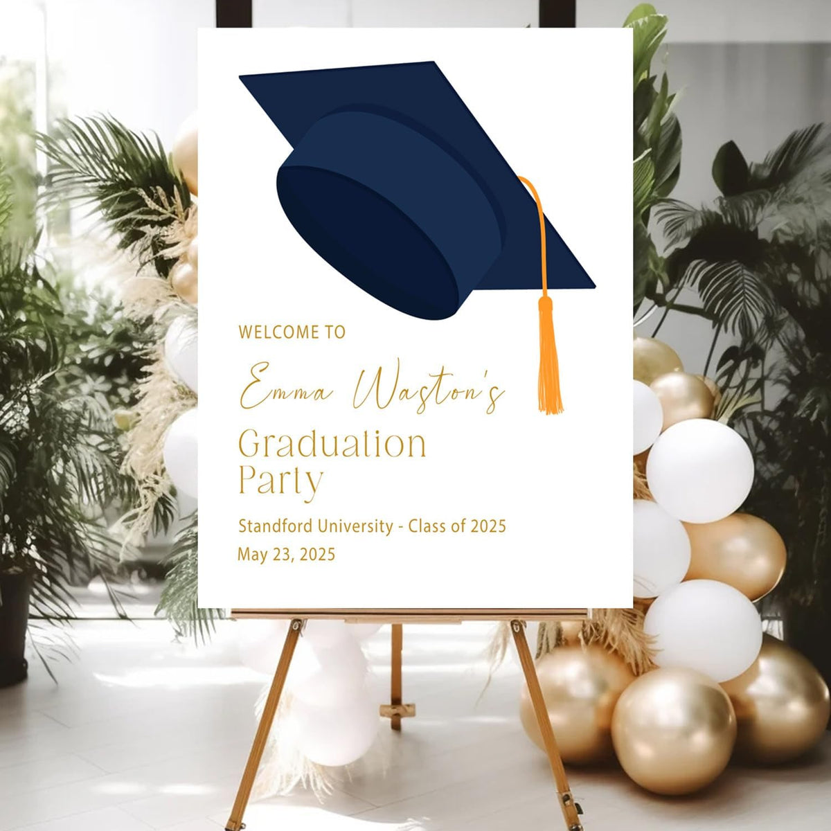 Personalized 2025 Graduation Party Welcome Sign, Minimalist Grads Decor, Class of 2025 Graduation Party Poster, Custom Graduation Party Sign, Congrats Grad Decorations Design 8