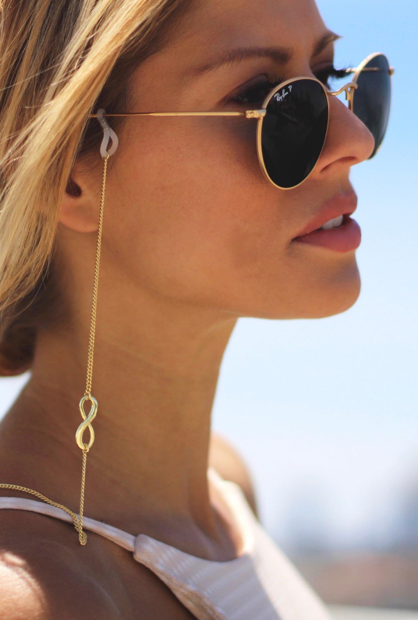 AllenCOCO Infinity Glasses Chain, Glasses Strap For Women Sunglasses - 14K Gold Eyeglasses Chain, Eye Glasses Holders Around Neck