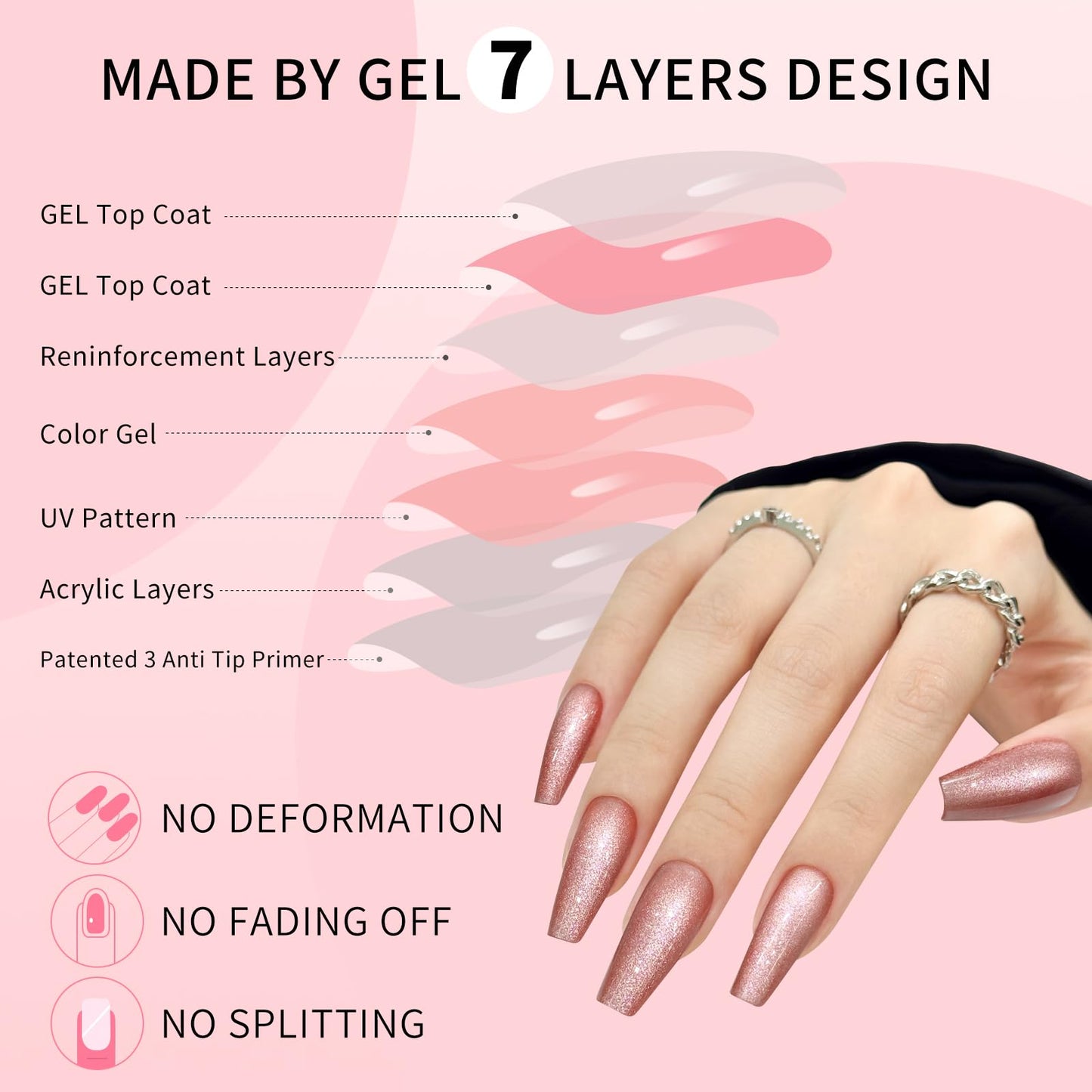 Red Cat Eyes Press On Nails,12 Sizes - 24 Pcs Soft Gel Medium Coffin Fake Nails Kit with Nail Glue, Natural Reusable Stick On False Nails for Women and Girls (Skycloud Red Nails) SK0980