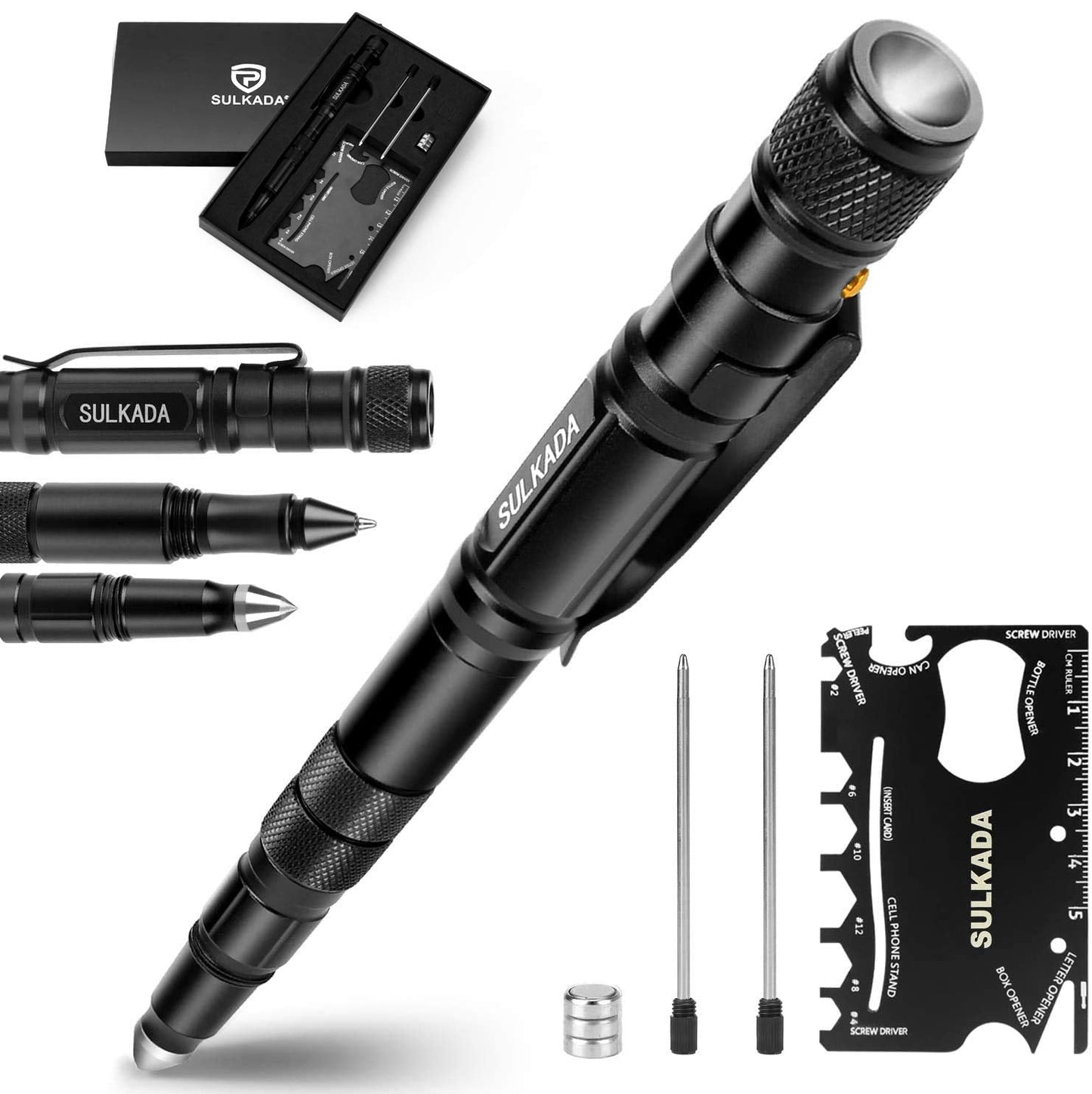 SULKADA Gift for Men Women, Tactical Pen Gift Set, Cool Gadget Stocking Stuffer,Unique Birthday Gift Ideal