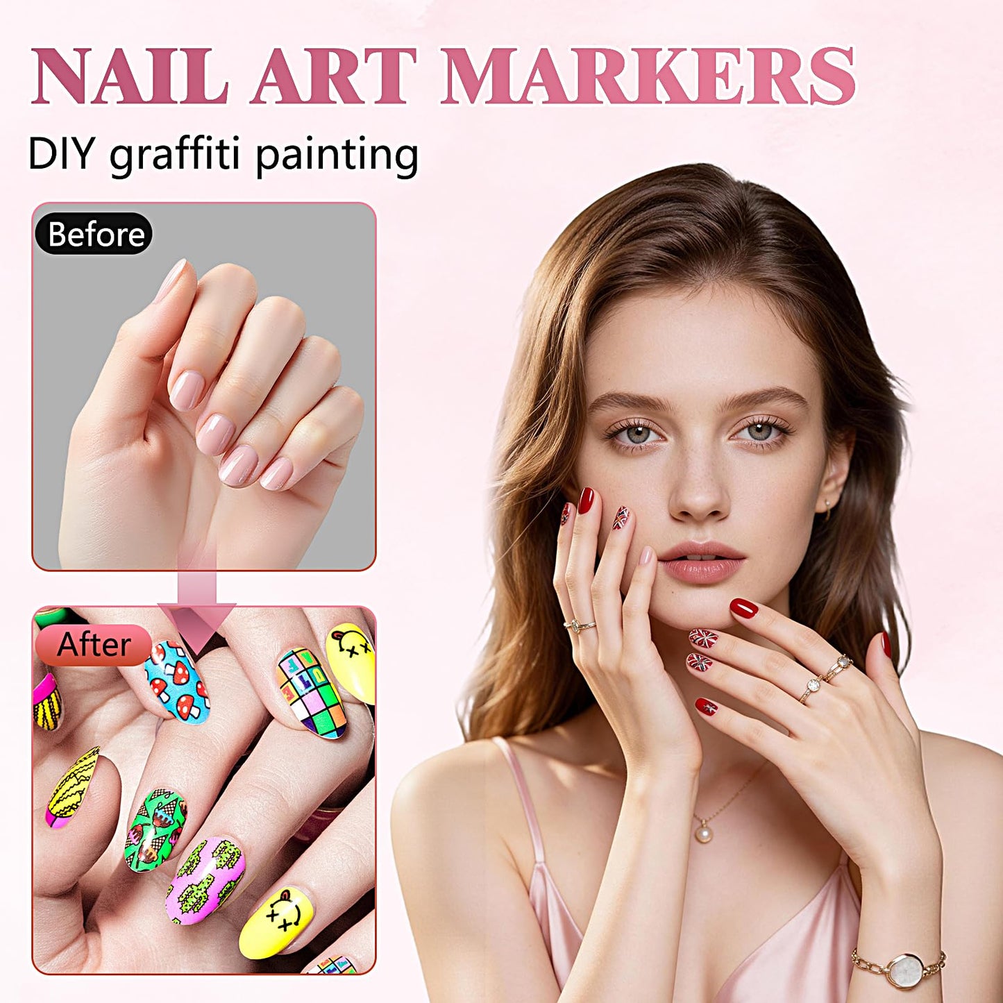 12 Colors Nail Art Pens, 0.5mm Fine Tip 3D Acrylic Polish Pen Set, Waterproof Quick-Drying Dotting Graffiti Drawing Liner Brush, DIY Nail Art Design Manicure Tools for Beginners Women Home Salon Use