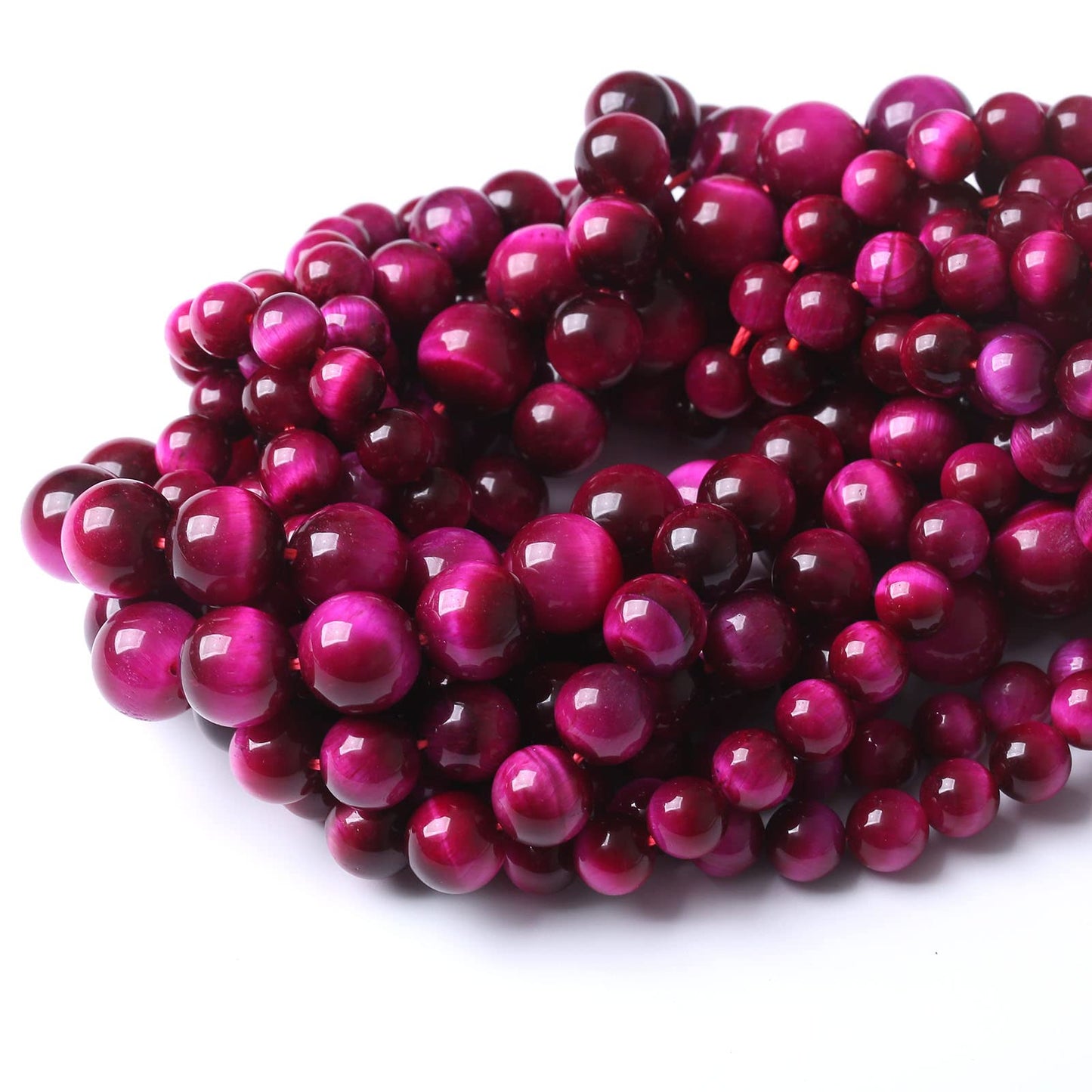 36PCS 10MM AAA Rose Red Tiger Eye Stone Beads Natural Gemstone Bead Crystal Healing Energy Jewelry Making DIY 15 inches