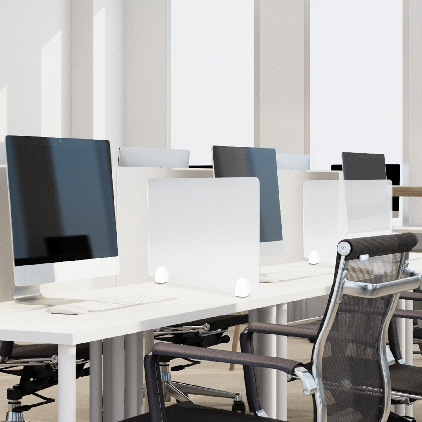 Nisorpa Desk Divider Privacy Panels Acrylic Partitions with Clips Classroom Privacy Shield for Desk Privacy Divider Partition for Schools Office Call Centers,Noise and Visual Guard,4Pcs-23.6”L X15.8”W