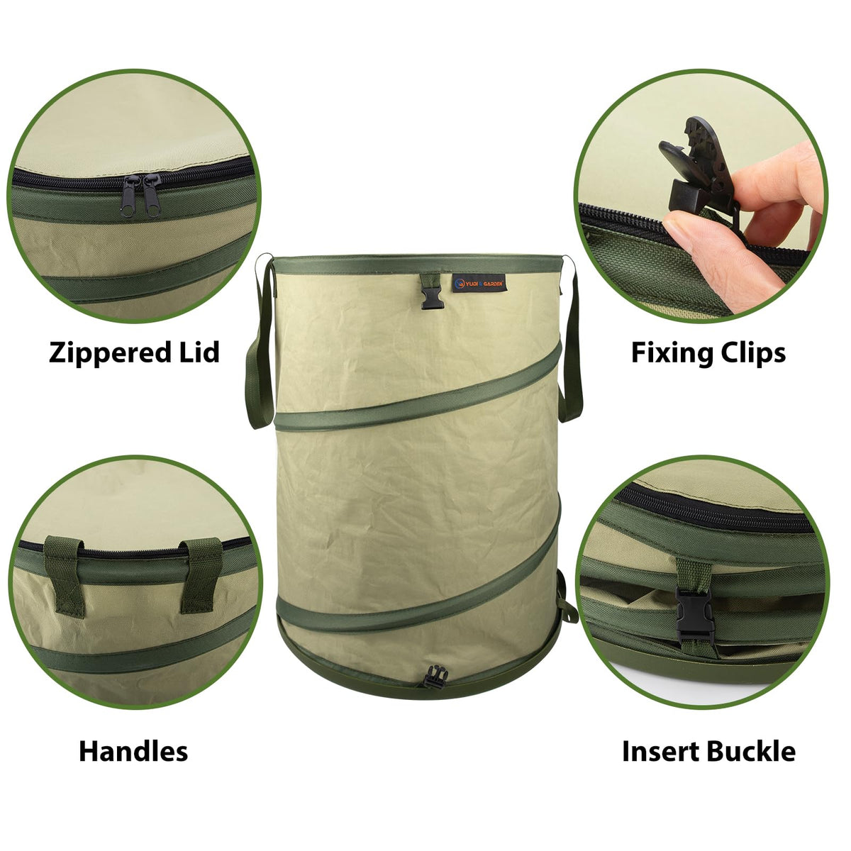 29 Gallon Hard Bottom Collapsible Trash Can (2 Count)