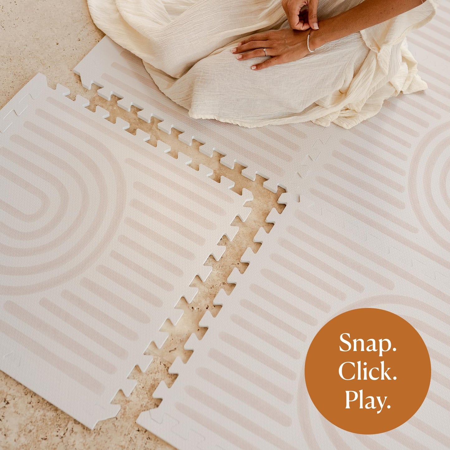 Toddlekind Playmat - Premium Foam Playmat, 4 x 6 feet, 6 Tile Extra Thick Foam Floor Puzzle Mat for Babies/Toddlers Stylish, Non-Toxic, Odorless. Perfect for Tummy Time & Play. 0m+