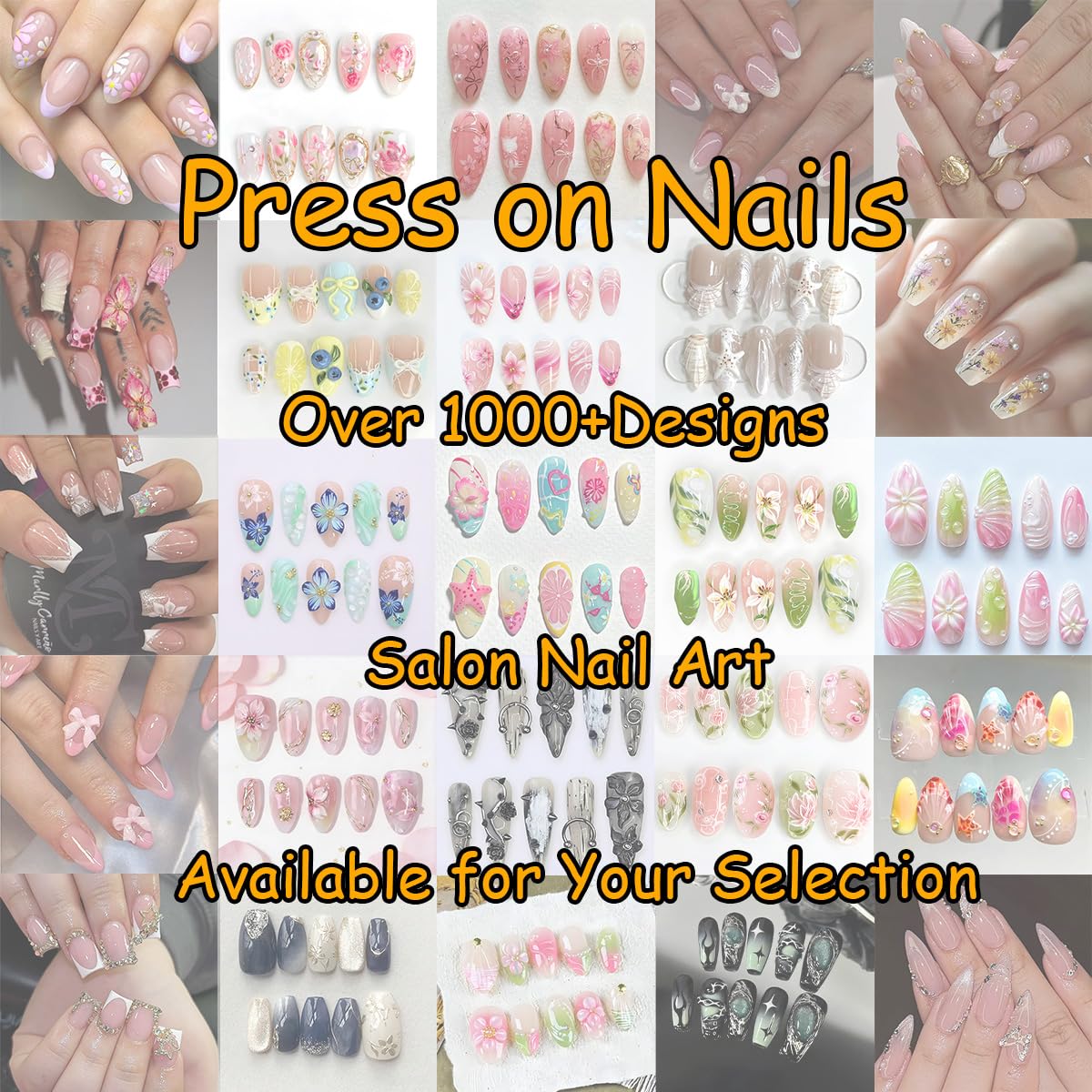 30Pcs Spring Press on Nails Medium Almond Fake Nails with Small Flower Strawberry Full Cover Cute Glue on Nails Green French Tip False Nails Bow Acrylic Nails Pink Artificial Stick on Nails for Women