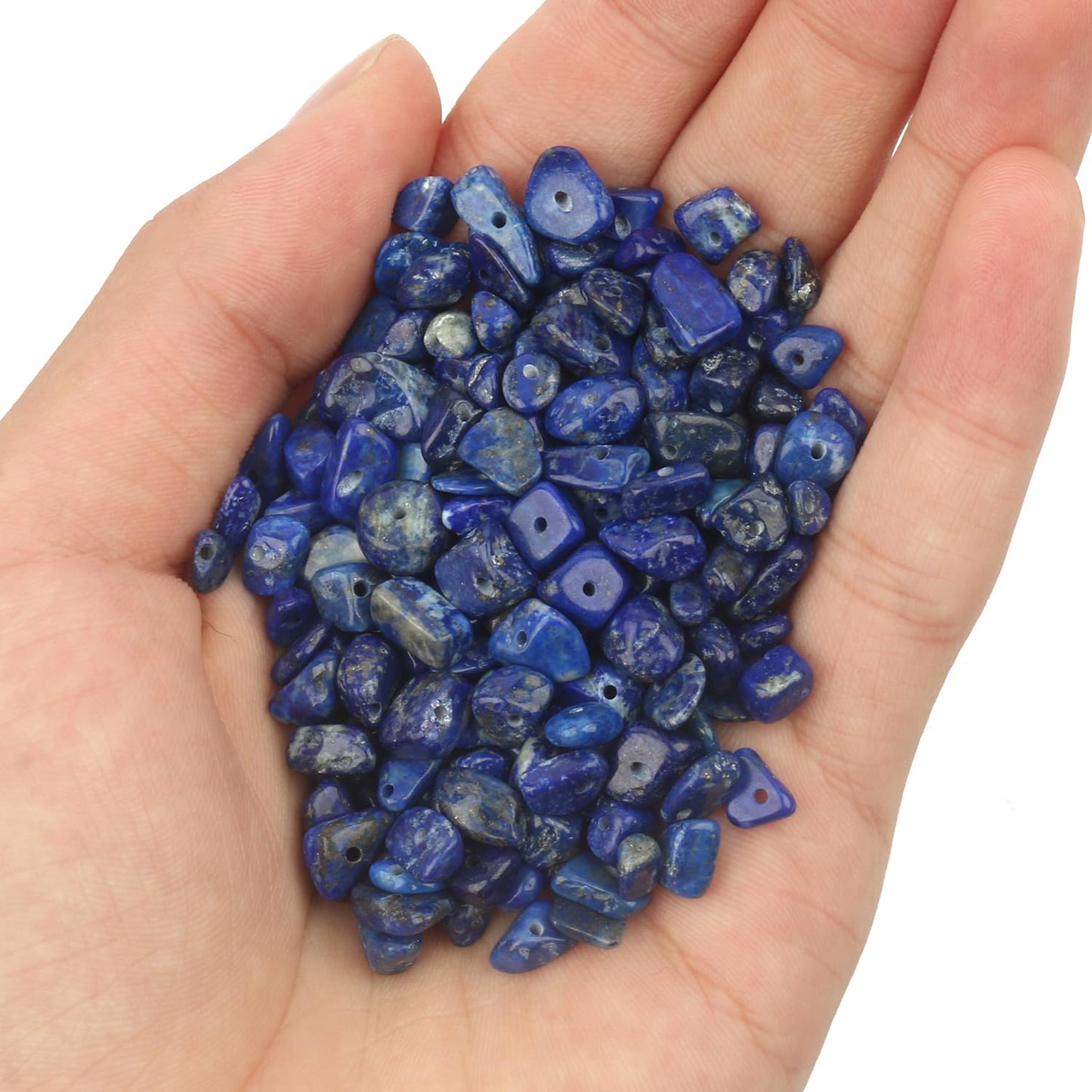 NITOPUPU 30in Lapis Lazuli Natural Chip Stone Beads 5-8mm About 230pcs, Irregular Drilled Blue Bead for Bracelets Jewelry Making Supplies for Adults, DIY Crafts.
