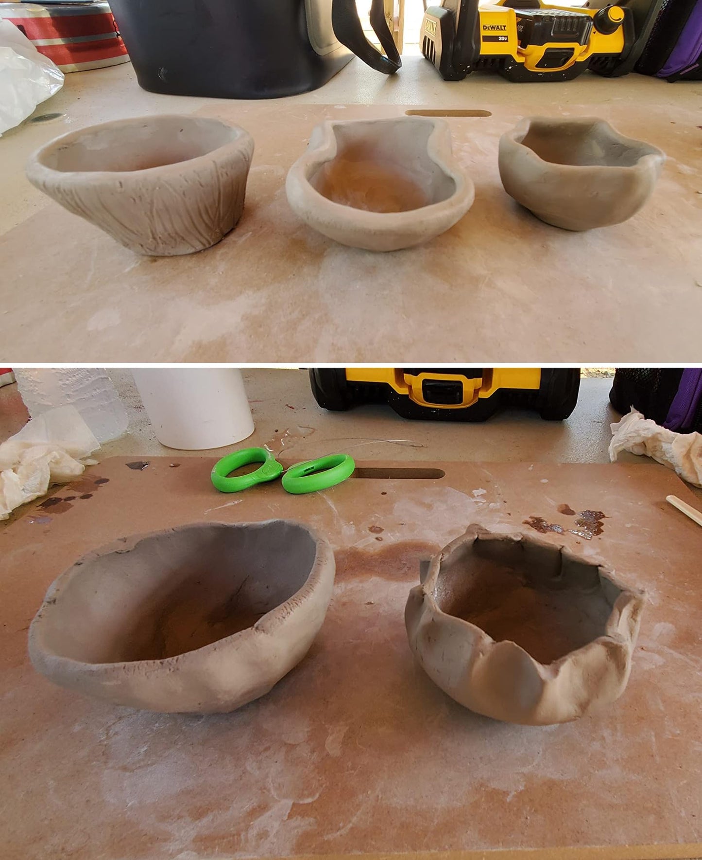 Clay Wedging Board with Built in Handle Portable Wooden Mat Clay Board for Clay Crafts Arts Making (22 x 22 Inch, 1 PCS)