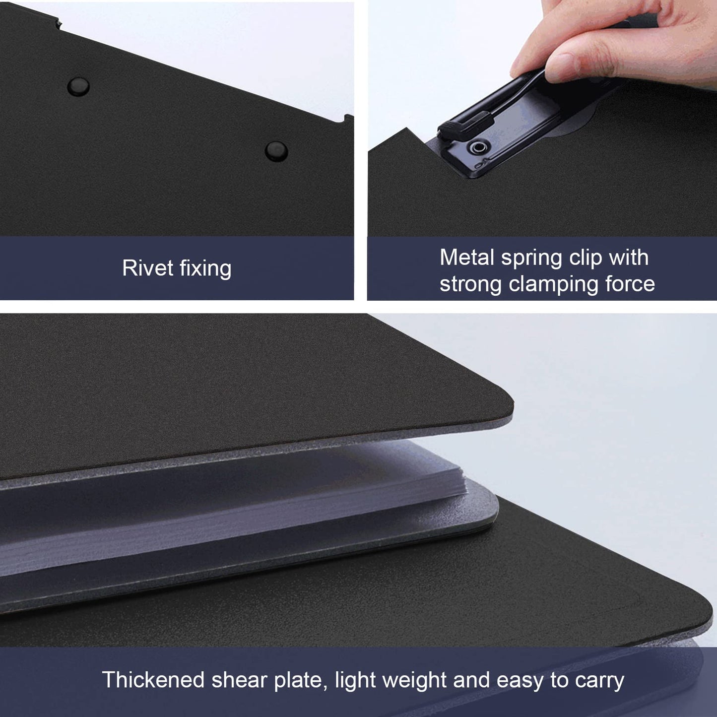 CATOOMUU A4 Foldable Clipboard with Binders 5 Pack, 360° Cover Flip Clipboard, Plastic Privacy File Folder with Storage for Nursing, Students, Office
