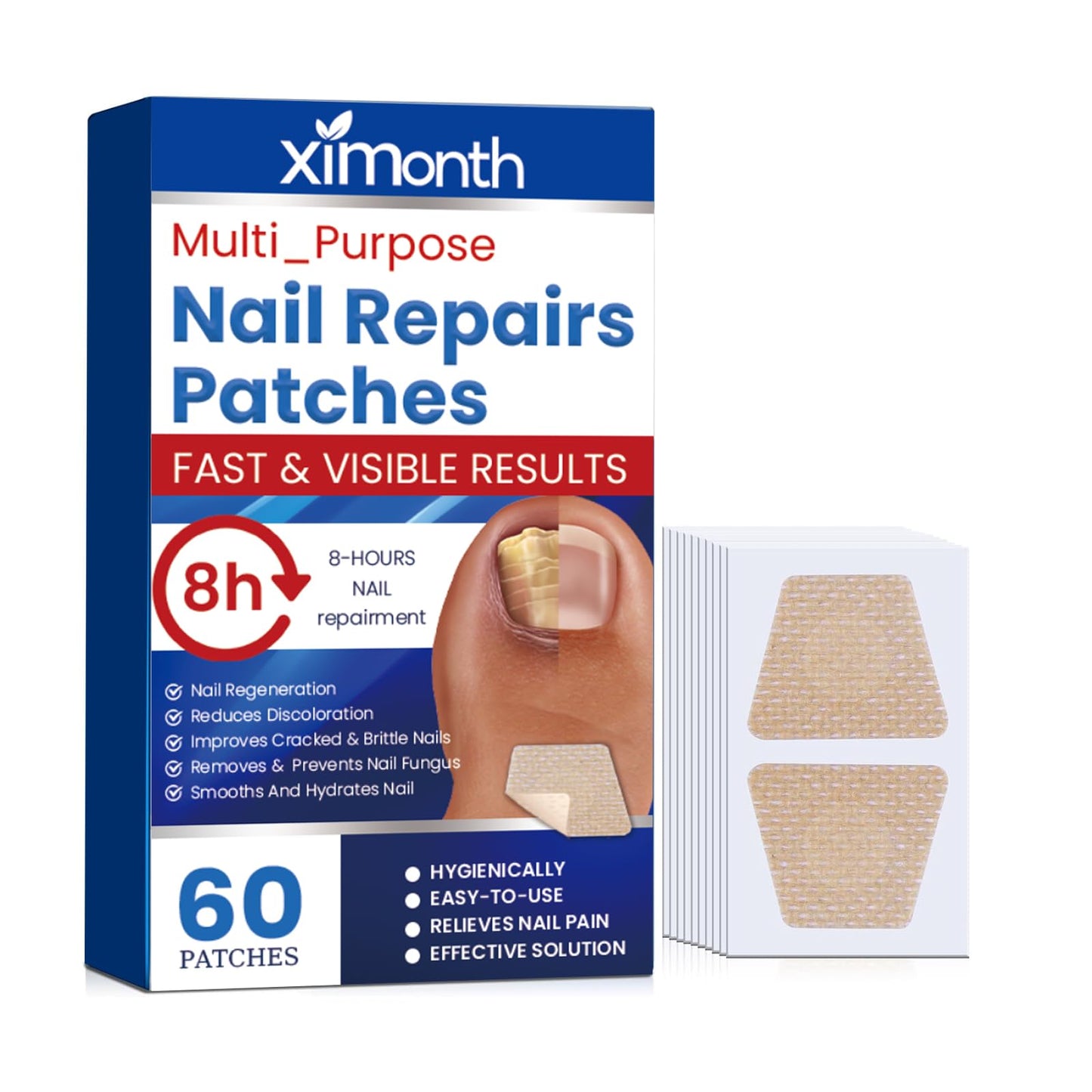 Nail Patches - Toenail Care for Toenail Fingernails - 8-Hour Nightime Nail Renewal - 60