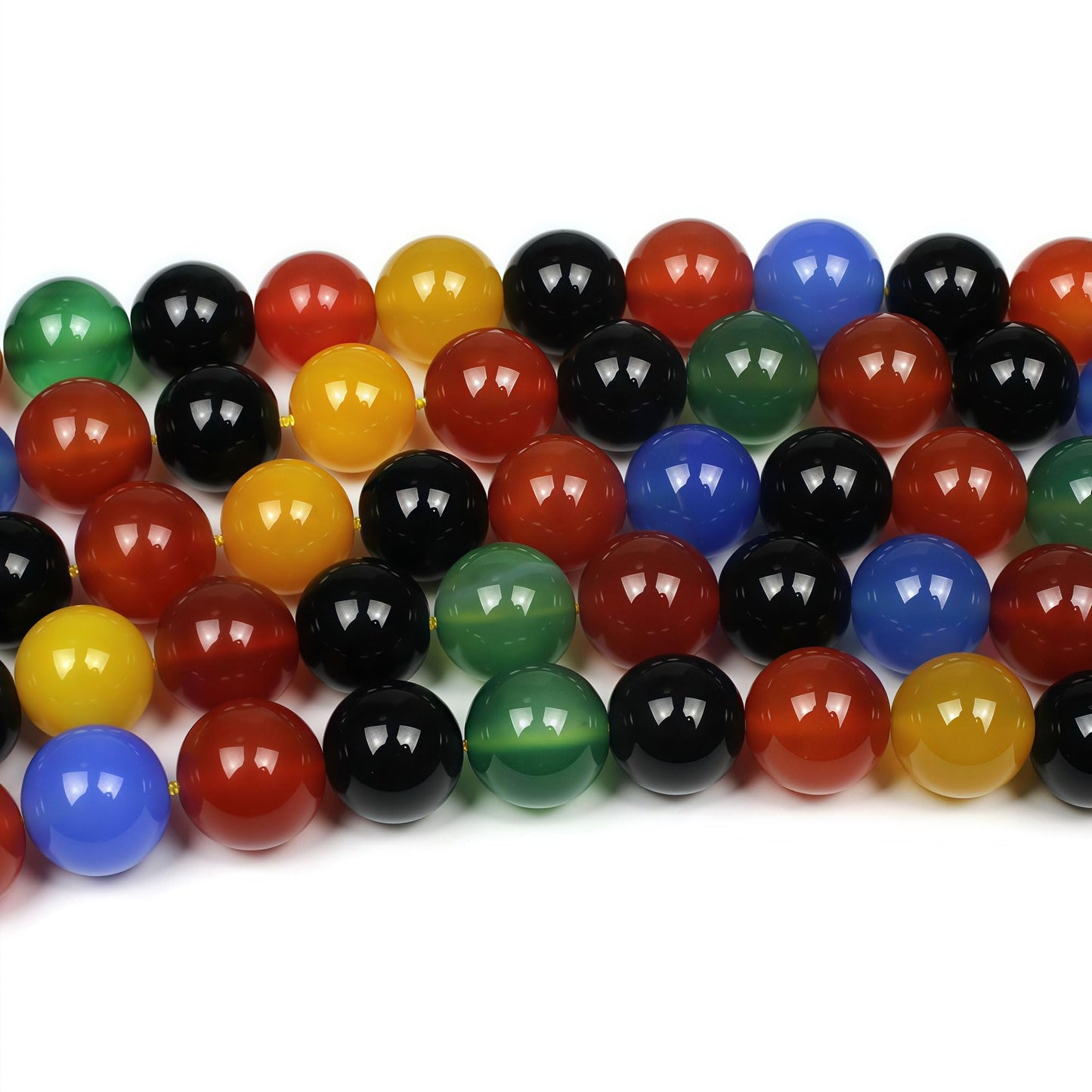 MJDCB AAA Natural Multicolor Agate Beads Round Colorful Stone Energy Healing Beads for DIY Necklace Bracelat Jewelry Making Strand 15" (8mm)