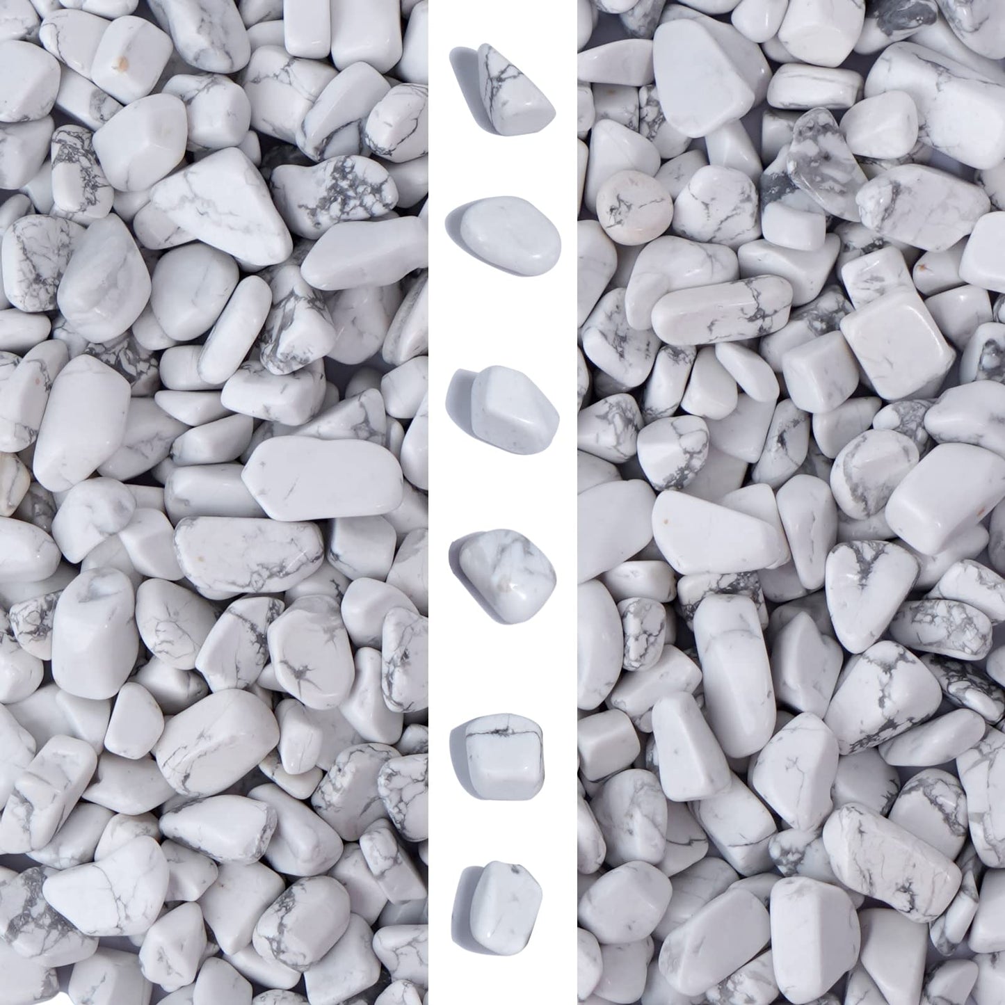 gemshan 2lb Natural White Rocks 7mm-9mm, River Rocks for Plants Succulents, Withe Stone Pebbles for Aquarium Vase Decoration