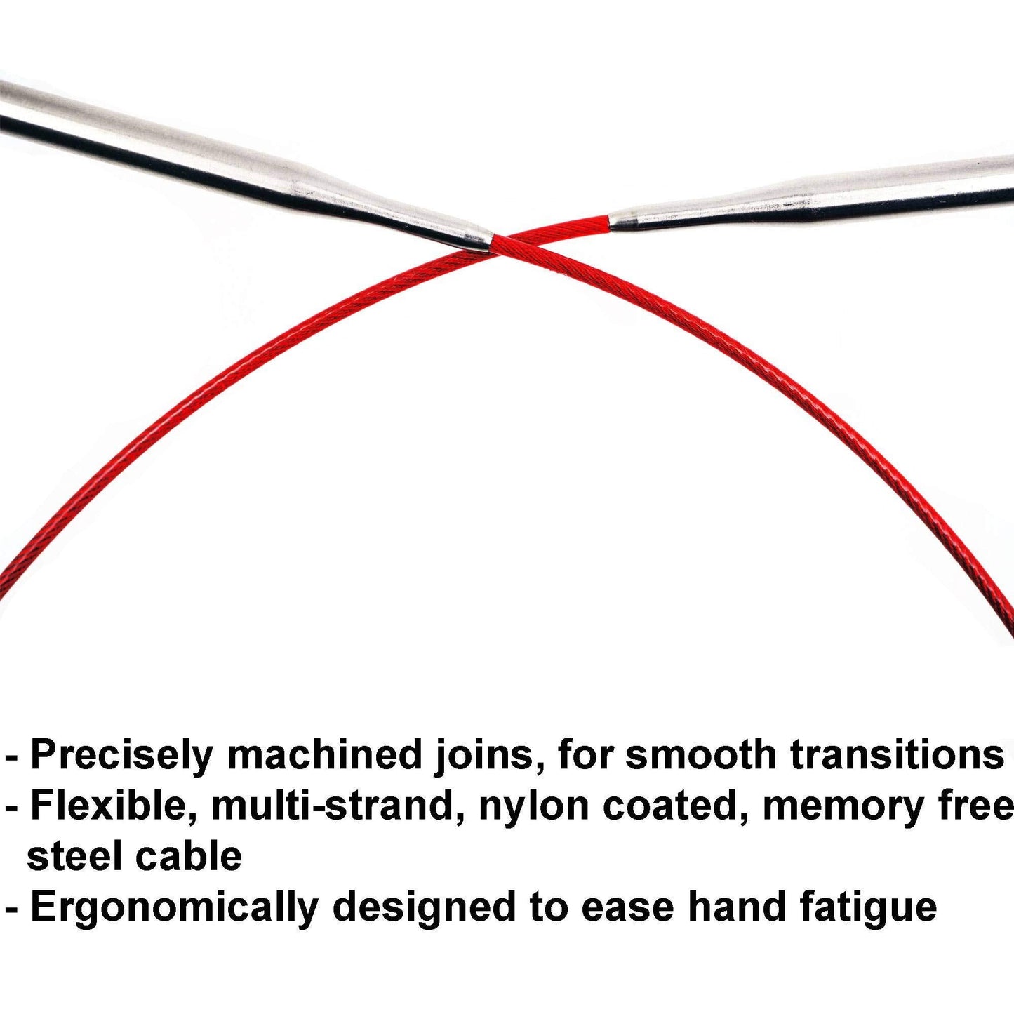 ChiaoGoo Red Lace 40 inch (102cm) Circular Knitting Needles US Size 2 (2.75mm) Stainless Steel 7040-2 with Stitch Holder