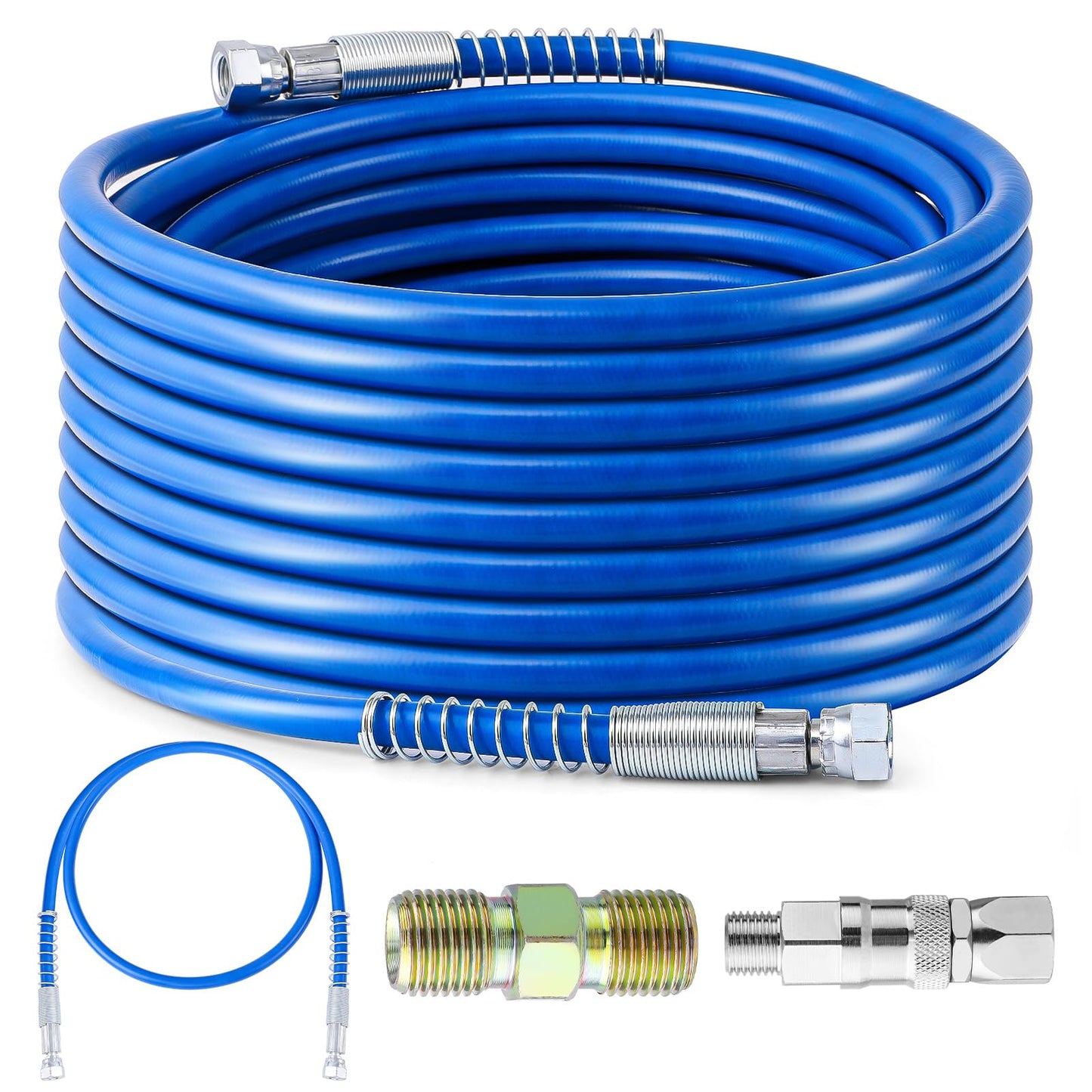 Gyfent 50Ft x 1/4" NPT Airless Paint Sprayer Hose, 8500PSI High Pressure Airless Paint Spray Hose with 5Ft Whip Hose & 1/4" Hose Connector & Sprayer Swivel Joint for Airless Spraying Machine