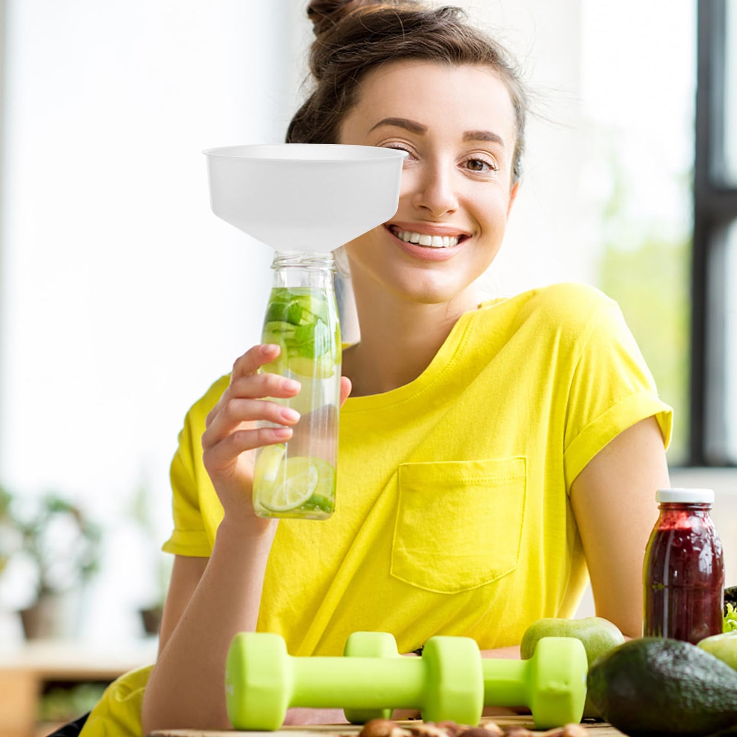 DOITOOL Kitchen Funnel Large Plastic Funnels Wide Mouth for Transferring of Liquid Fluid Dry Ingredients and Powder, Wide Mouth Diameter 9.45 in