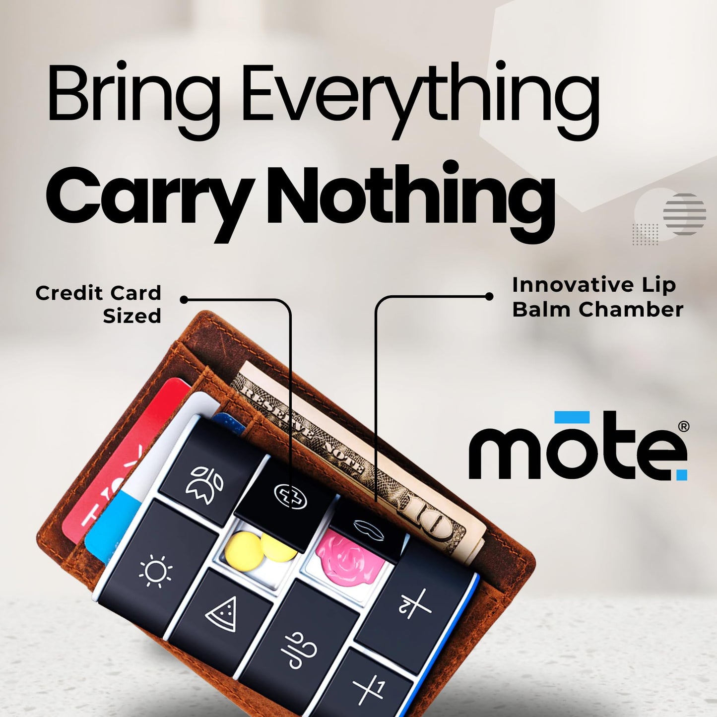Mote Wallet Credit Card Size Pillbox Carry Medications, Pills 7 Day Weekly Organizer Pill case, Mini, Small Holder, Tiny, Travel, mote, Medicine(Mini Moonpie)