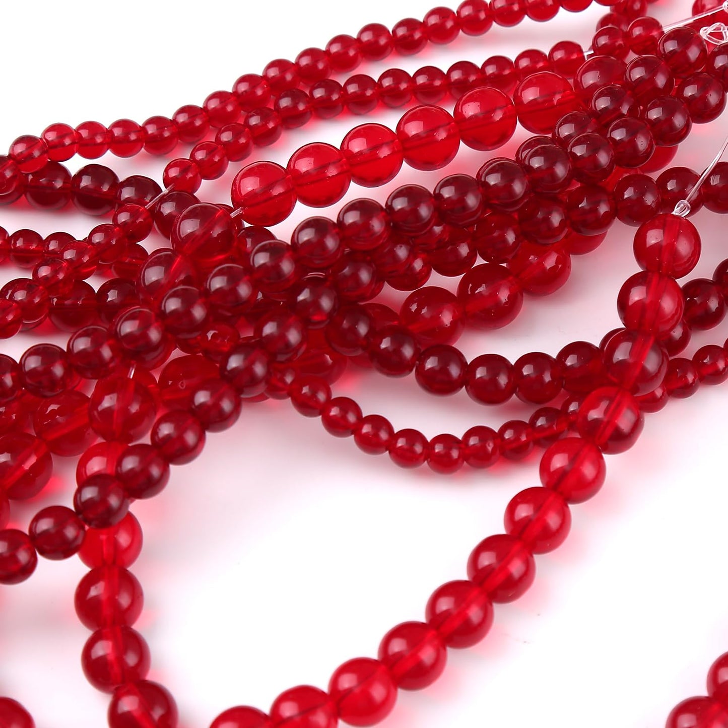 65PCS 6MM Garnet Red Glass Stone Beads Natural Gemstone Bead Crystal Healing Energy Jewelry Making DIY 15 inches