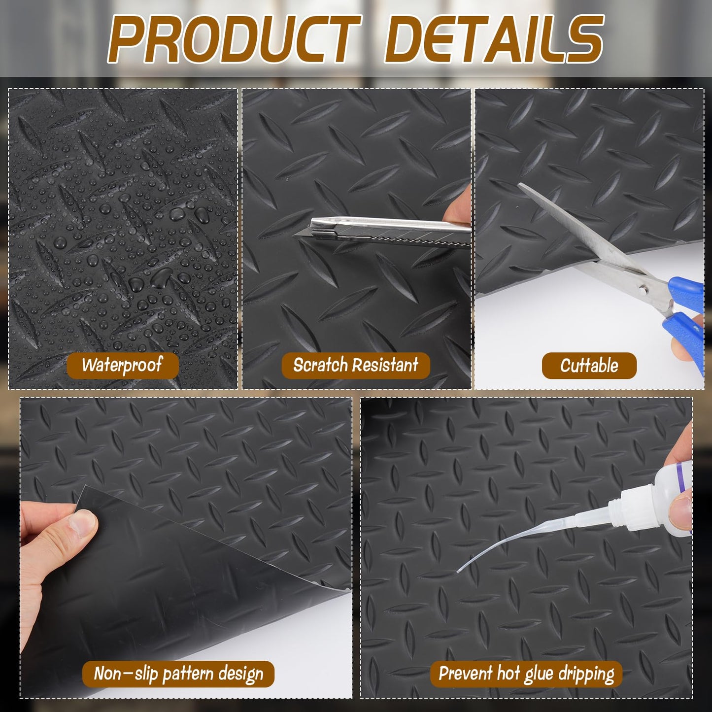 Work Bench Pad Mat, Top PVC Workbench Mat with Non-Slip Texture, 48" x 17" Scratch Stain Resistant Surface Protects Work Bench Tabletop Countertop for Woodworking Crafting Tool Protection